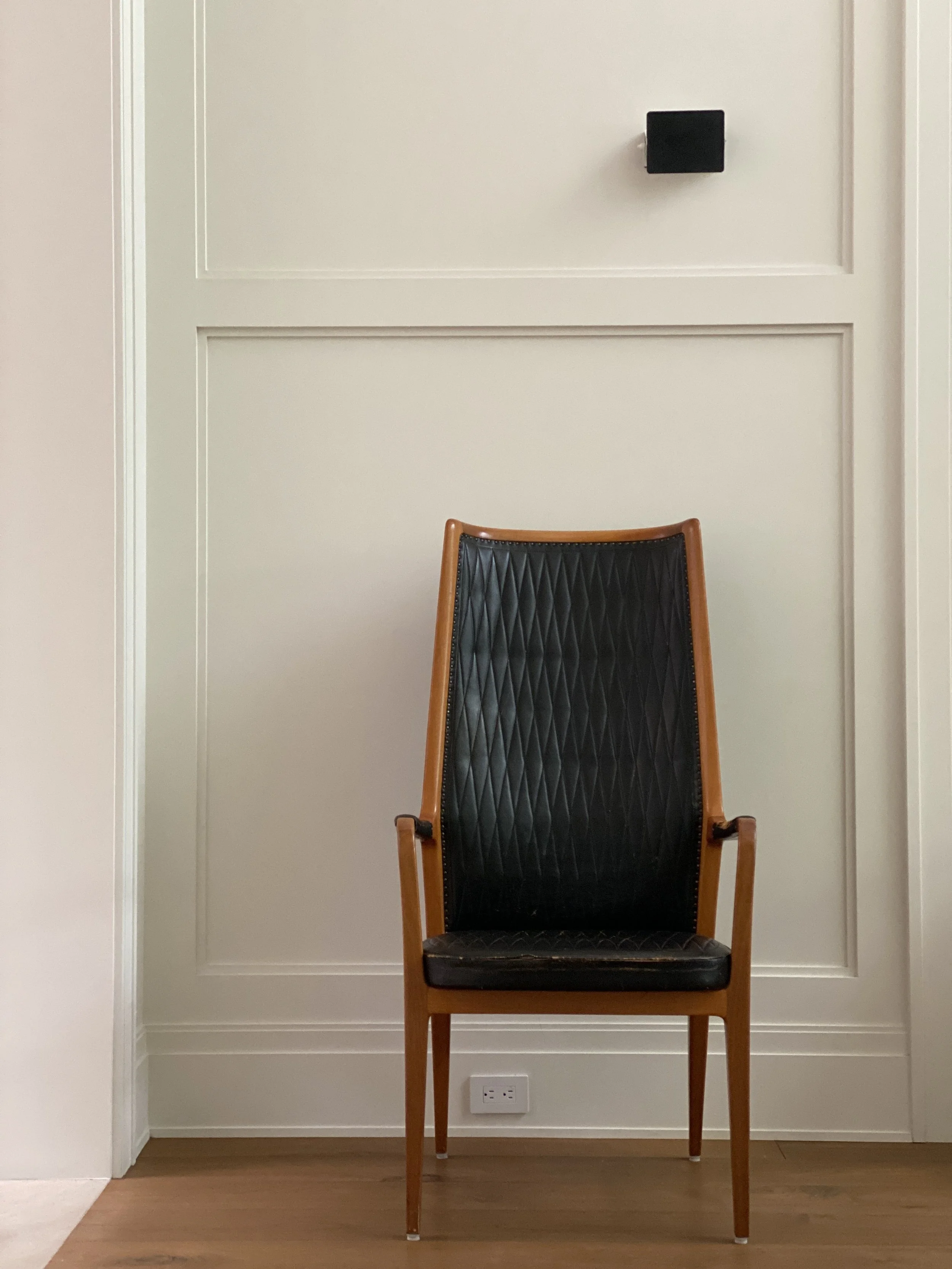 Axel Larsson Armchair in Beech and Back Leather, Sweden 1959 49 x 25 1/2 x 27 inches deep