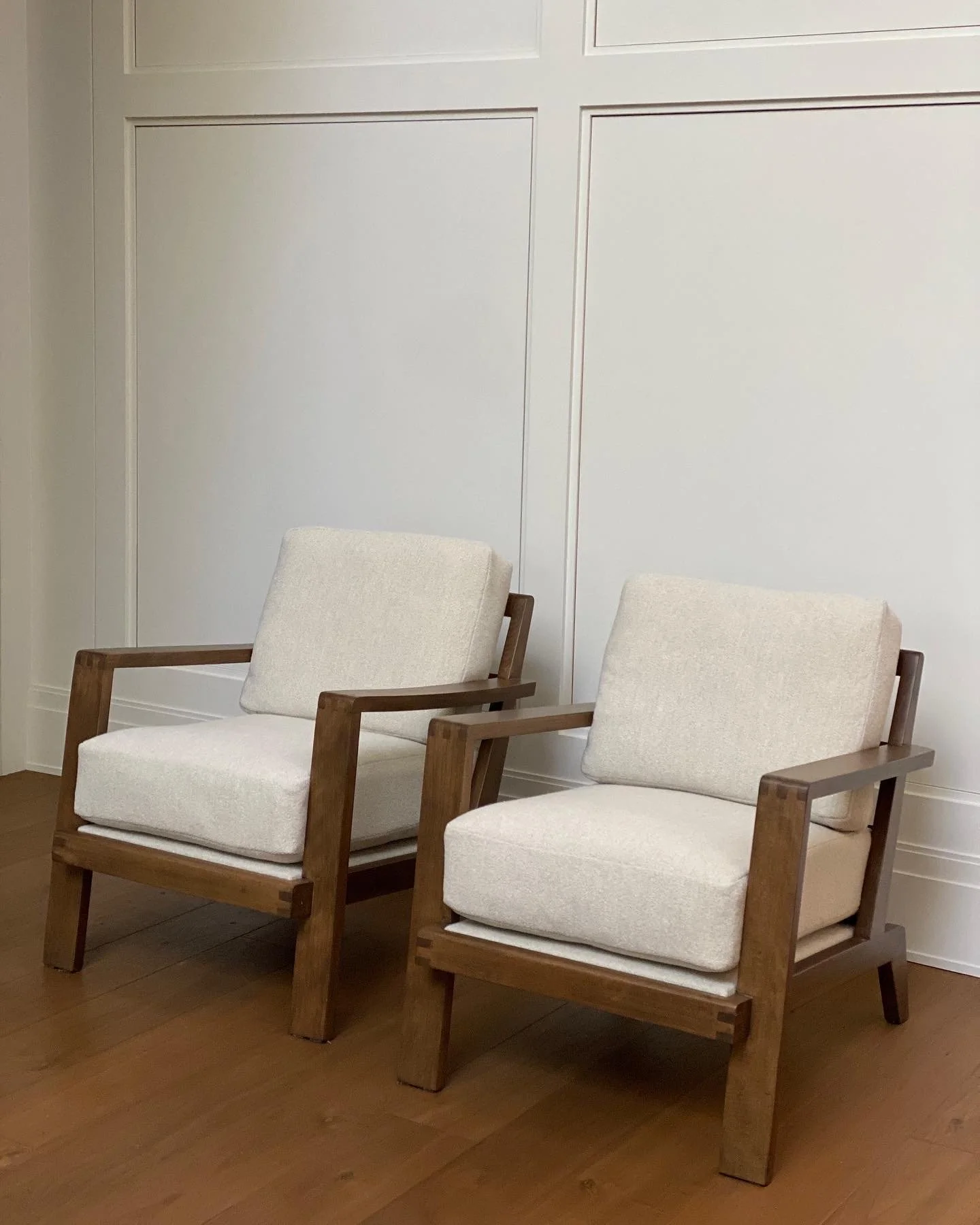 Rene Gabriel Gridback Chairs in Oak, France c. 1950 30 1/2 x 26 x 32 inches deep (18 seat height)