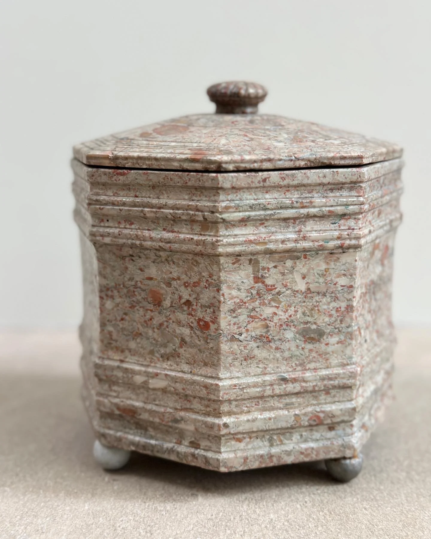 19th Century Swedish Marble Box 7 x 6 inches