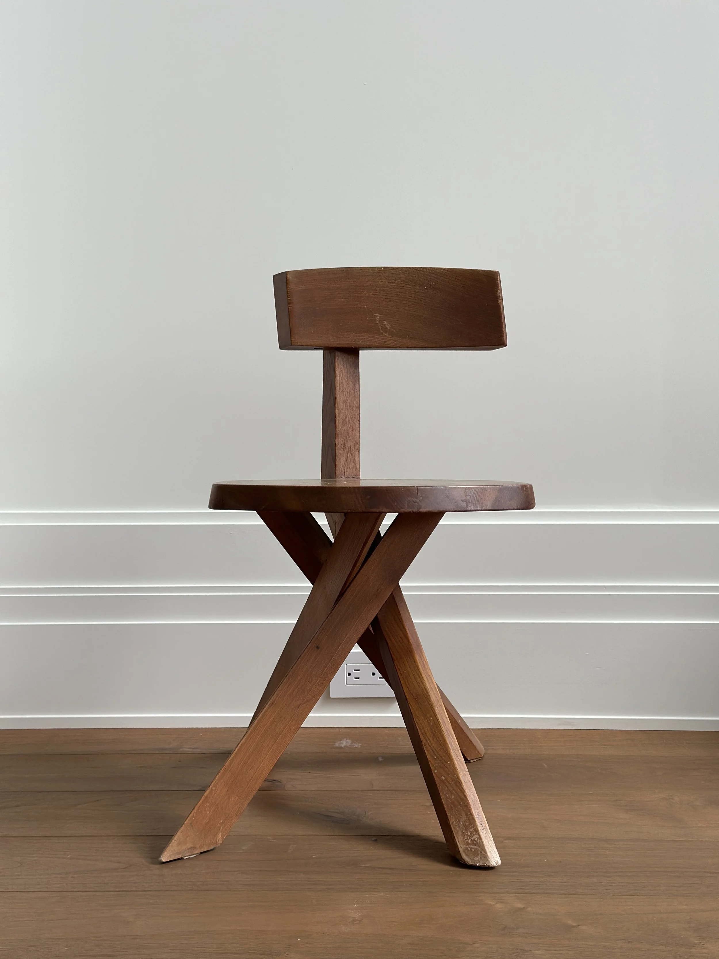 Vintage S34 Chair by Pierre Chapo in Elm, France Pair Available