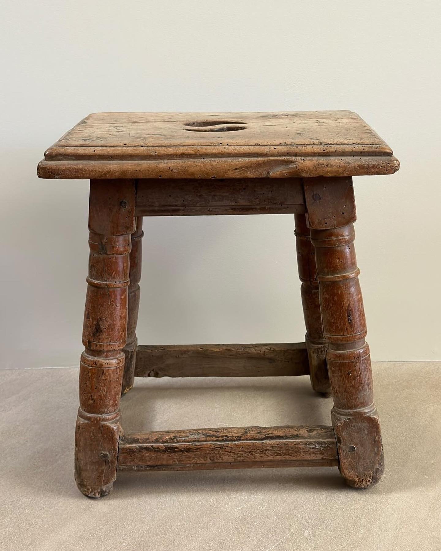 19th Century Stool/Side Table 18 x 12 x 15 1/2inches