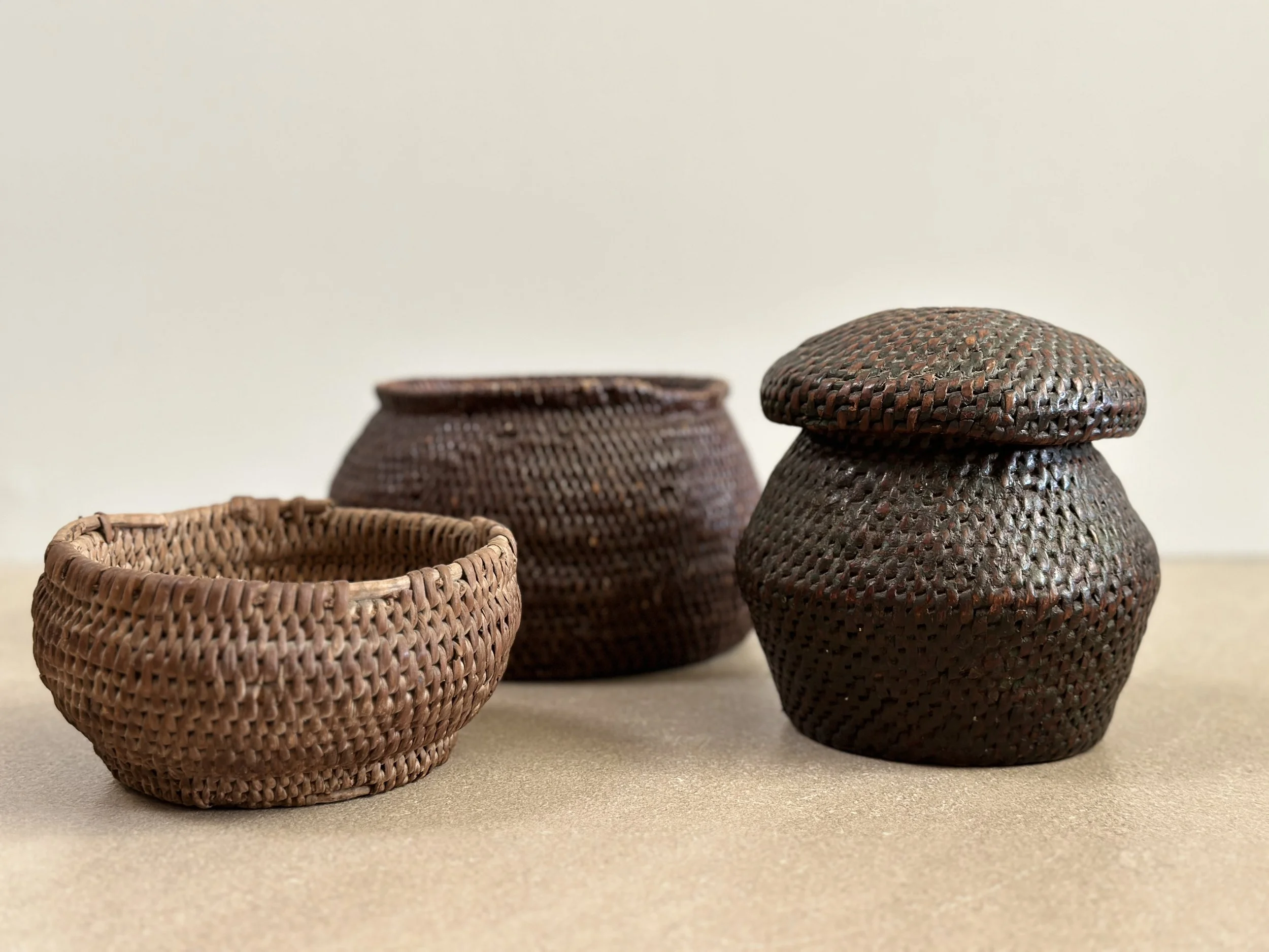 Three Swedish Woven Baskets, Late 18th Century