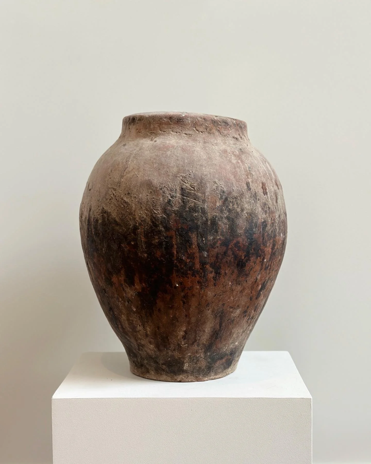 Large Spanish Vessel with Beautiful Patina, 19th Century 19 x 13 inches