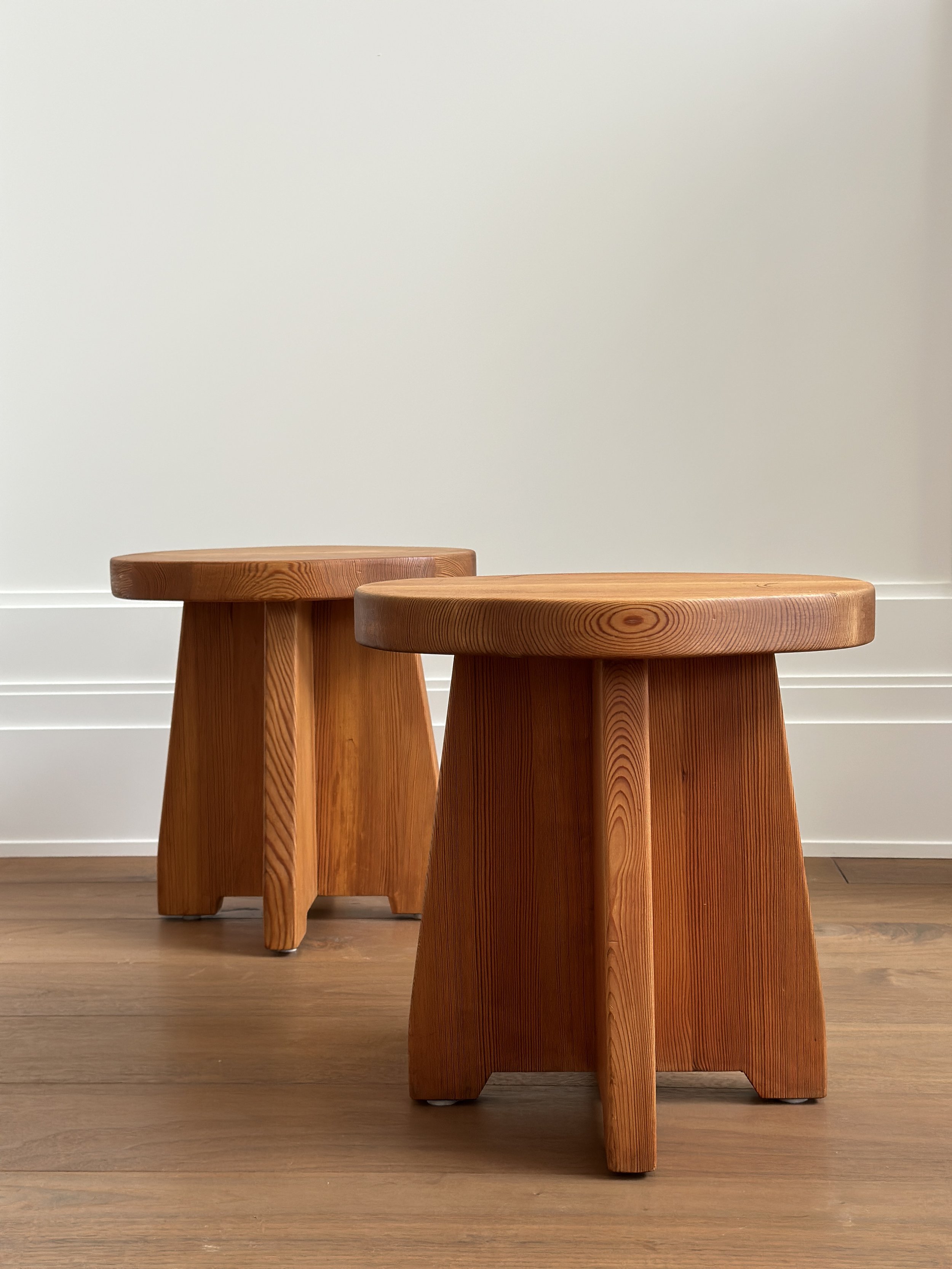“Berga” Stools/Side Tables in Pine by David Rosen for NK, Sweden 1930s