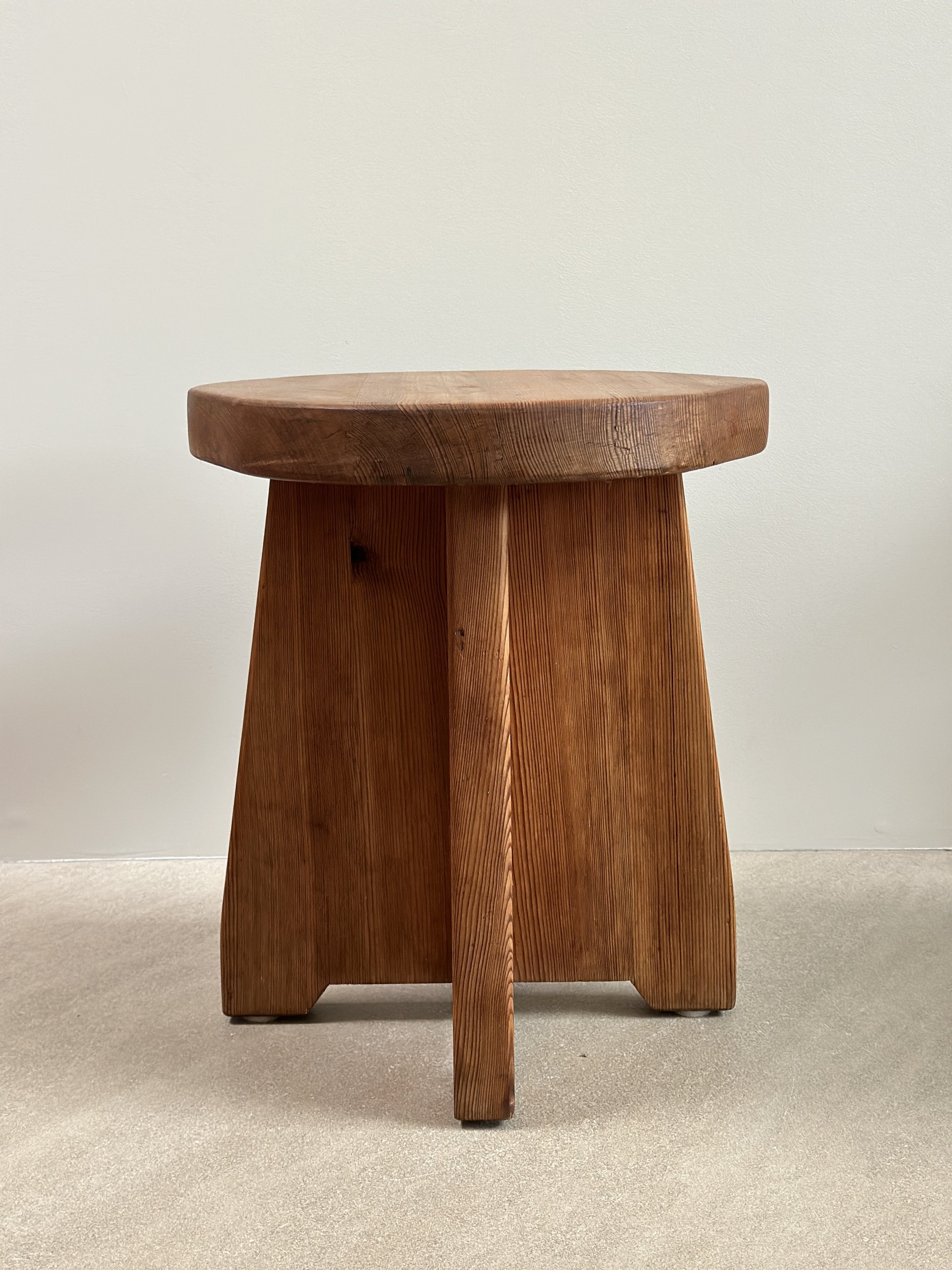 “Berga” Stool/Side Table in Pine by David Rosen for NK, Sweden 1930s