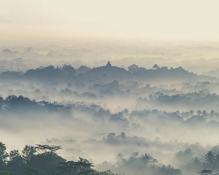 Misty Korean mountains