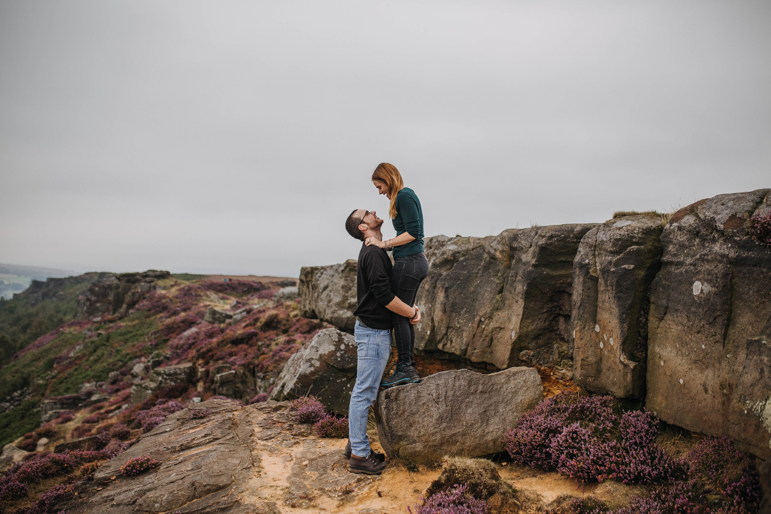 Sheffield Wedding Photographer Curbar Edge Engagement Shoot Peak District