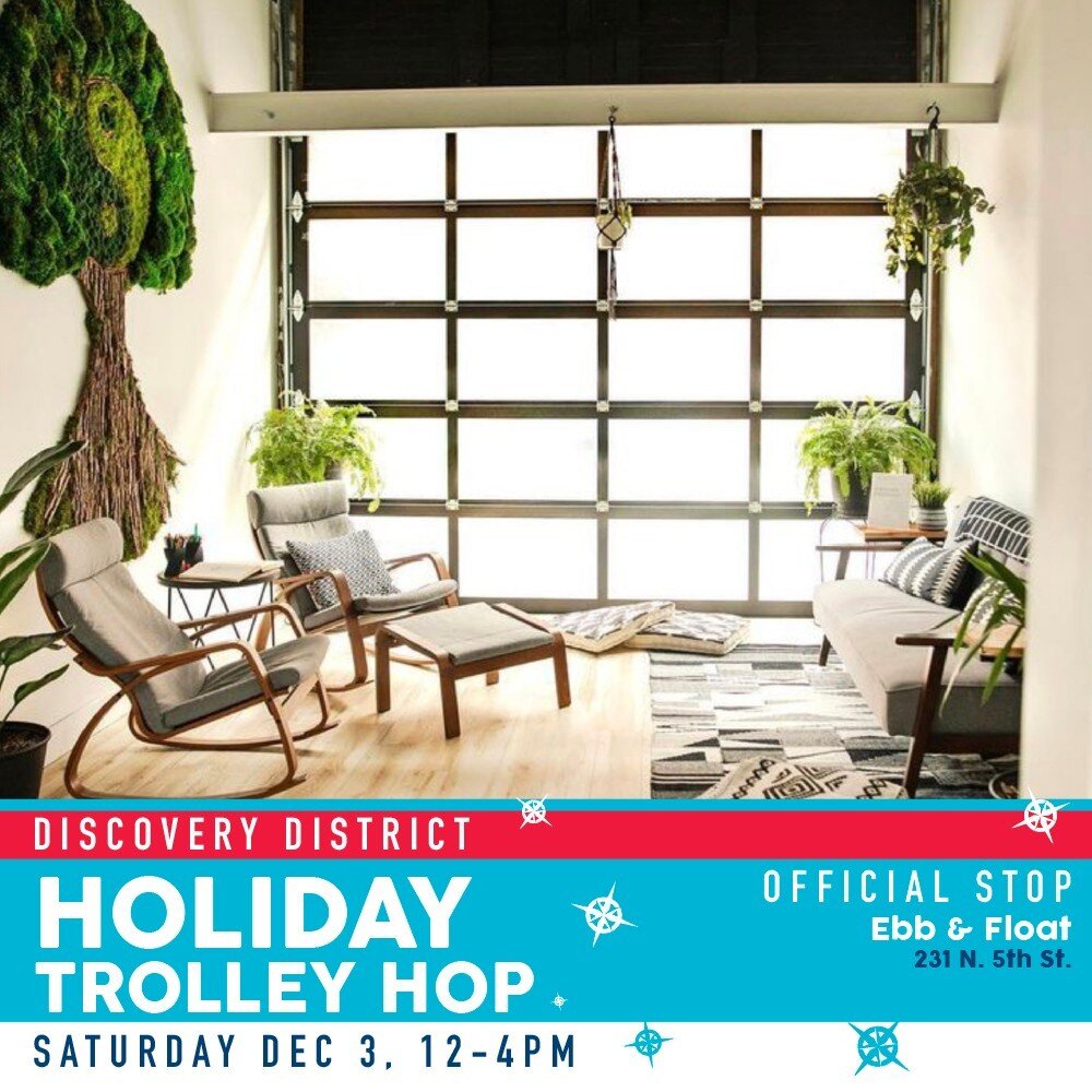 If you&rsquo;ve never heard of float therapy, the Holiday Trolley Hop is the perfect time to learn about this unique, natural healing technique. We&rsquo;re excited to feature @ebb.and.float as a stop this year! Trust us, when you step into this spac