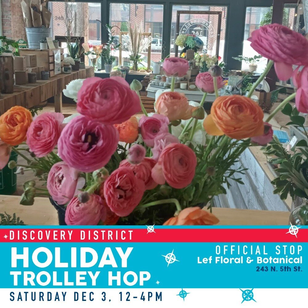 Nothing spruces up the home during the holidays like a wreath or floral arrangement, and @leffloral has it all! We&rsquo;re excited to feature this family-owned business as part of this Saturday&rsquo;s Holiday Trolley Hop.
#discoverydistrictcbus #ho