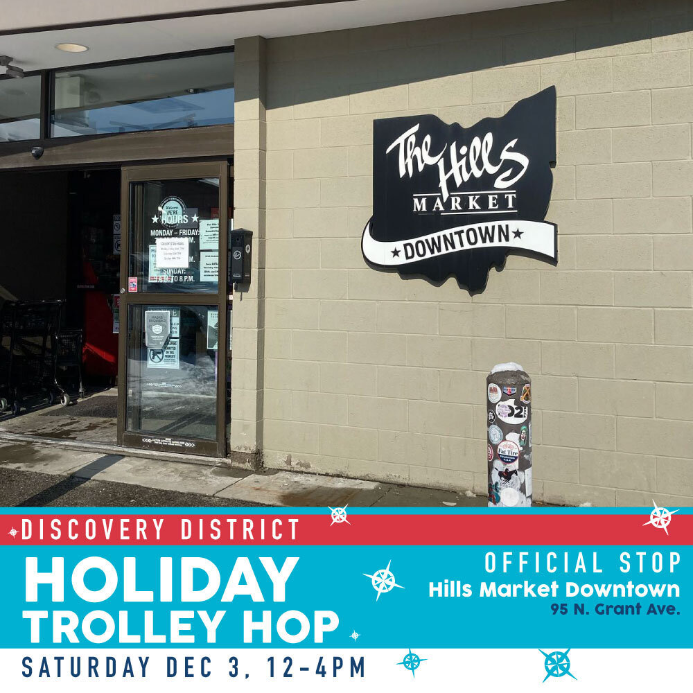 The holidays wouldn&rsquo;t be complete without some tasty treats, and this stop has plenty! We can&rsquo;t wait to stop in to @hillsdowntown for unique, locally-made specialties as part of the Holiday Trolley Hop this Saturday. 
#discoverydistrictcb