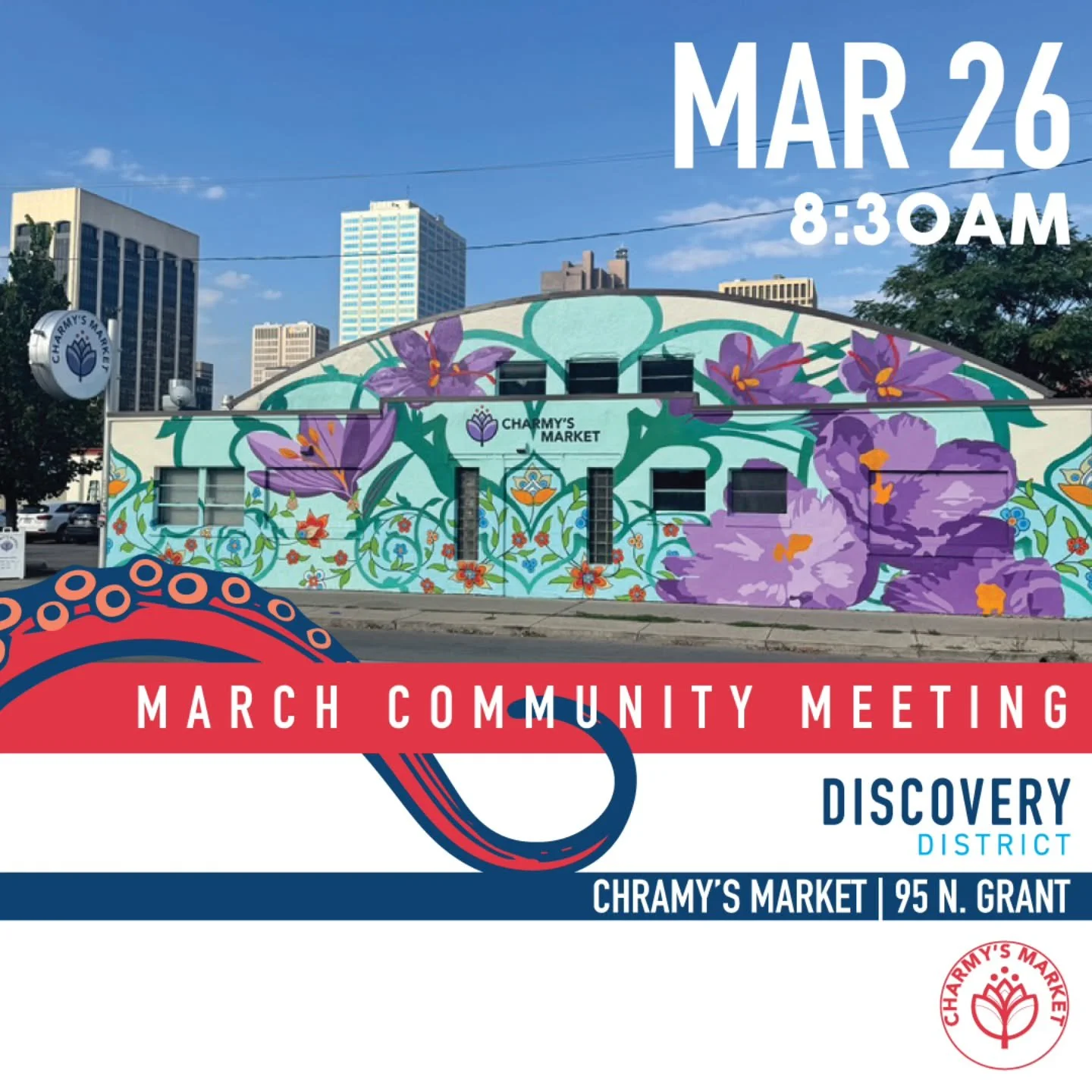 This Thursday! Join us for our monthly community meeting - all are welcome to come discuss our area of downtown!