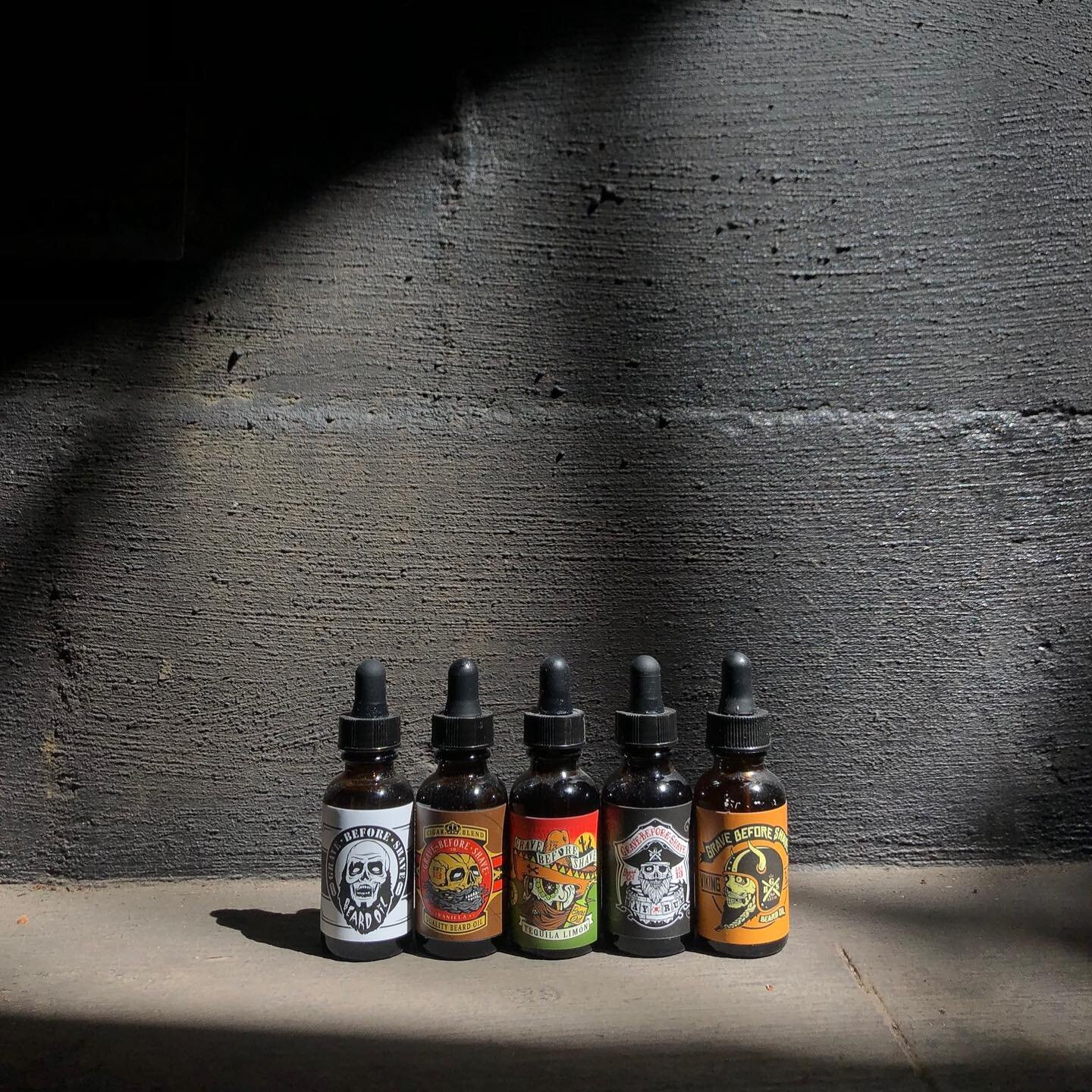 Your beard may be hidden by your mask, but you can still show it some love with one of @gravebeforeshave&rsquo;s beard oils. Tap the photo to buy one on our online shop!