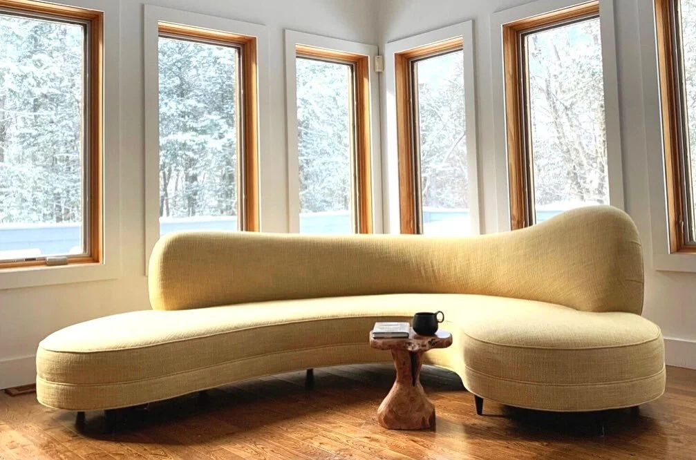 I have to admit I wasn&rsquo;t a fan of these repetitive windows throughout the room when I first saw this room. So the question here was how to break the monotony? Each project has its own unique challenges and present an opportunity for creativity.