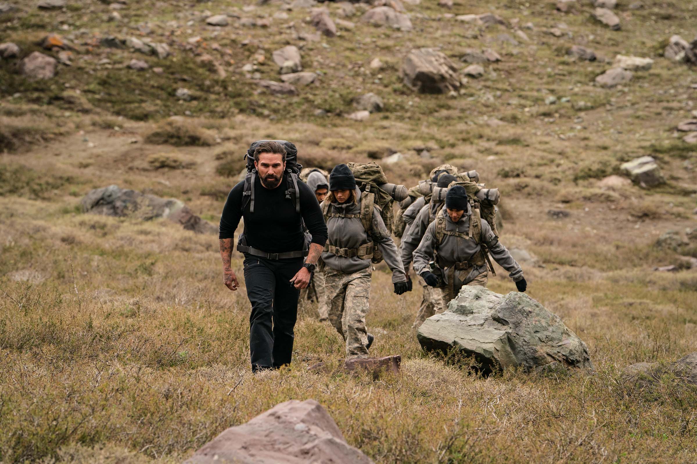  Chief Instructor Ant Middleton leads the recruits to the Jabba Wall  Episode 2  Minnow Films / Channel 4 