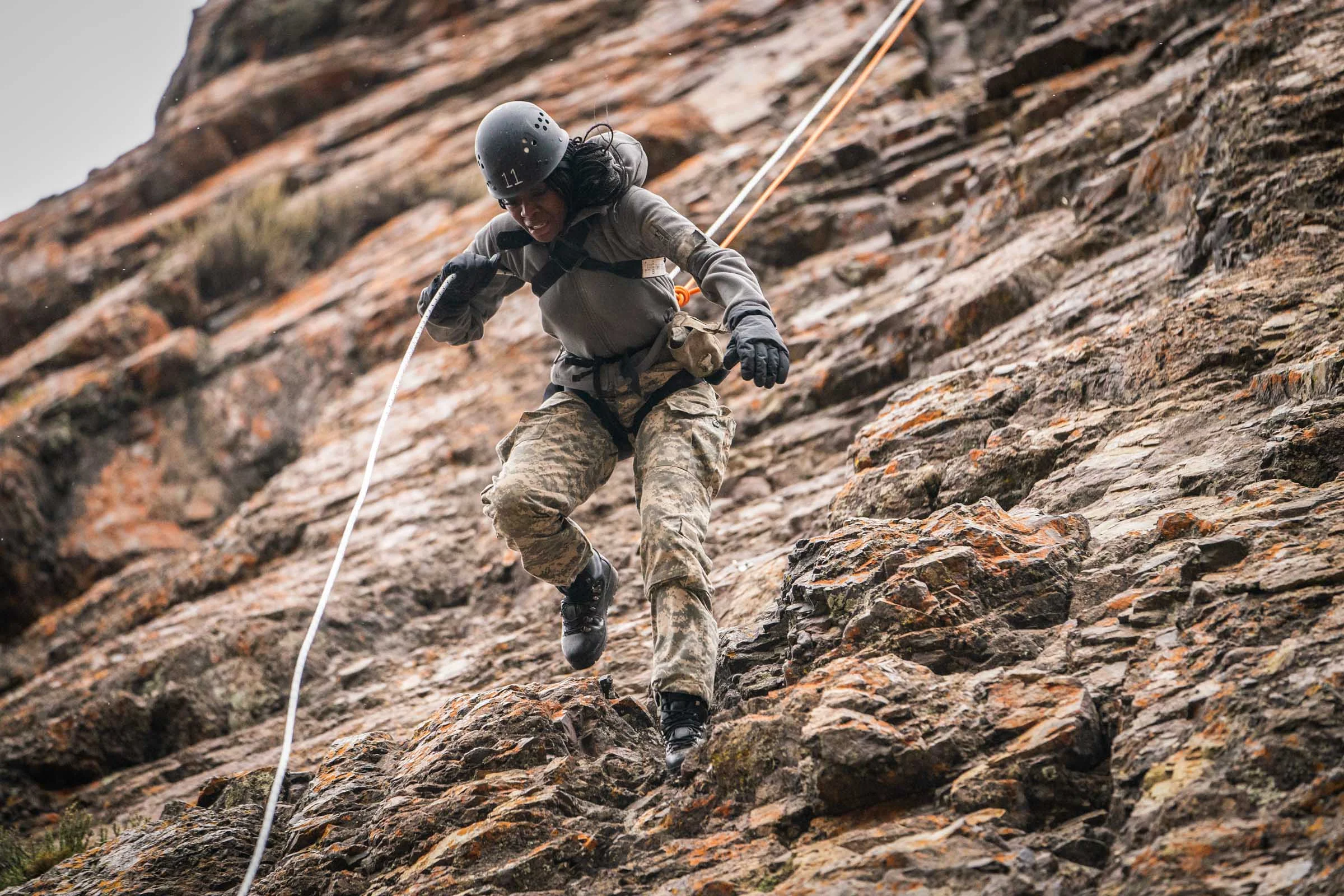 Recruit AJ Odudu makes her descent of the Jabba Wall Episode 2 Minnow Films / Channel 4
