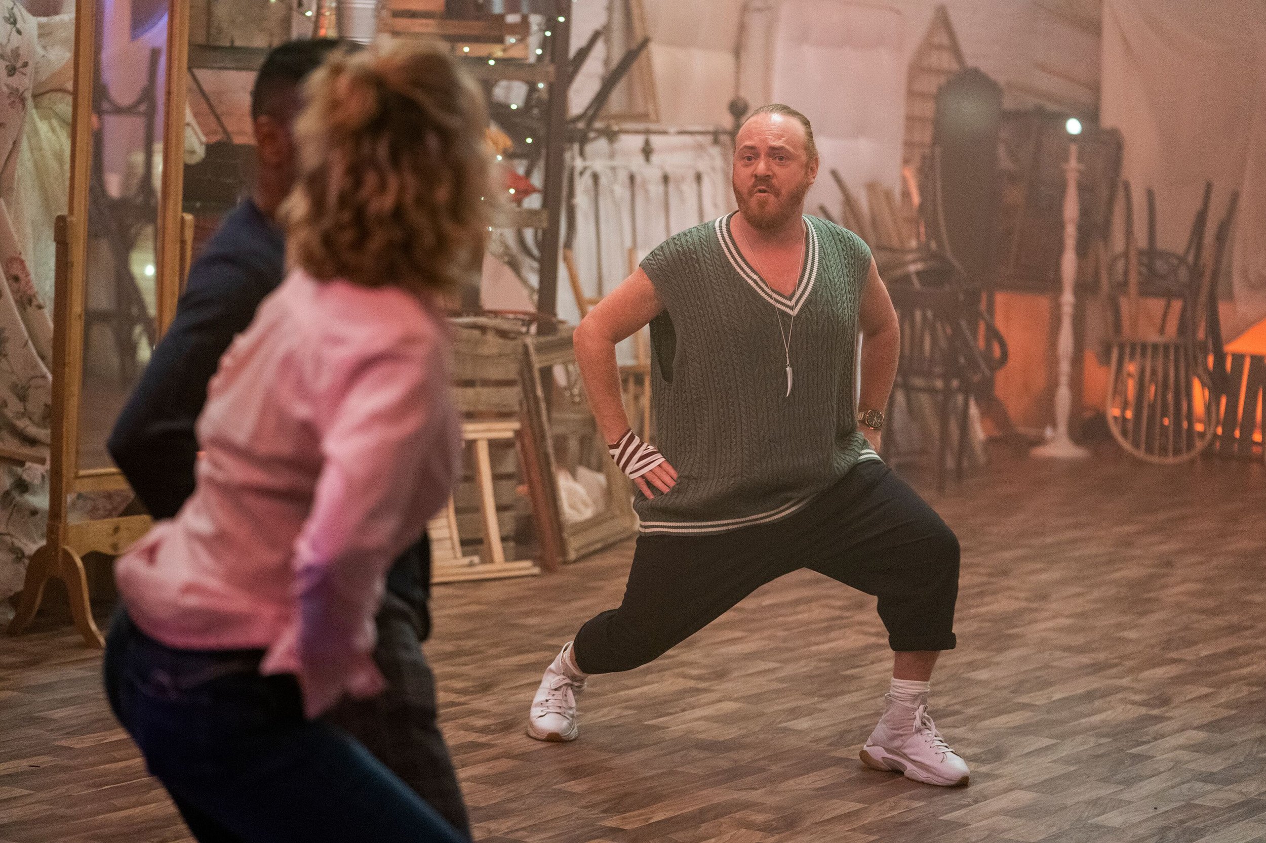  Episode 4  Co-host Keith Lemon offers stretching tips  Fremantle / Channel 4 