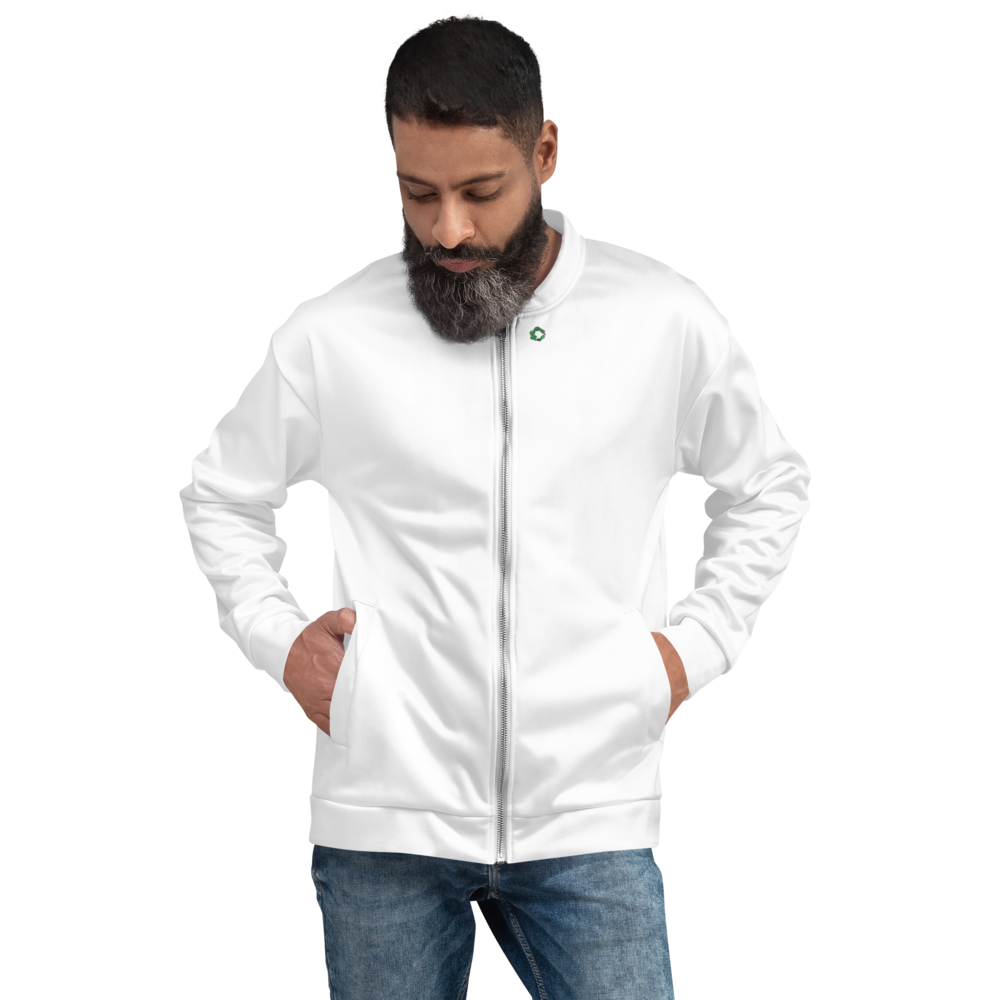 Unisex Bomber Jacket With A Boy — Green Stone Spa