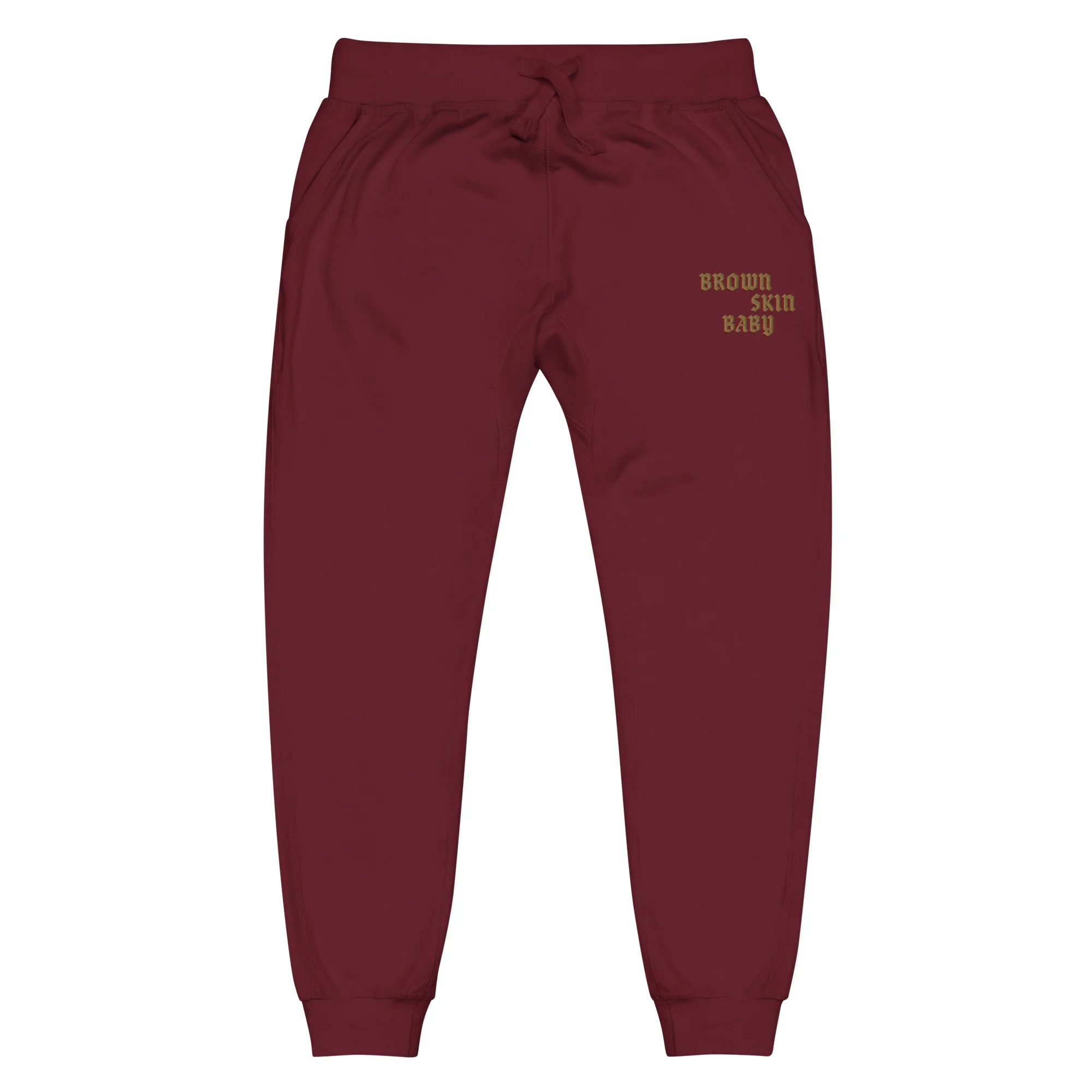 unisex-fleece-sweatpants-maroon-front-698e2627122af.jpg
