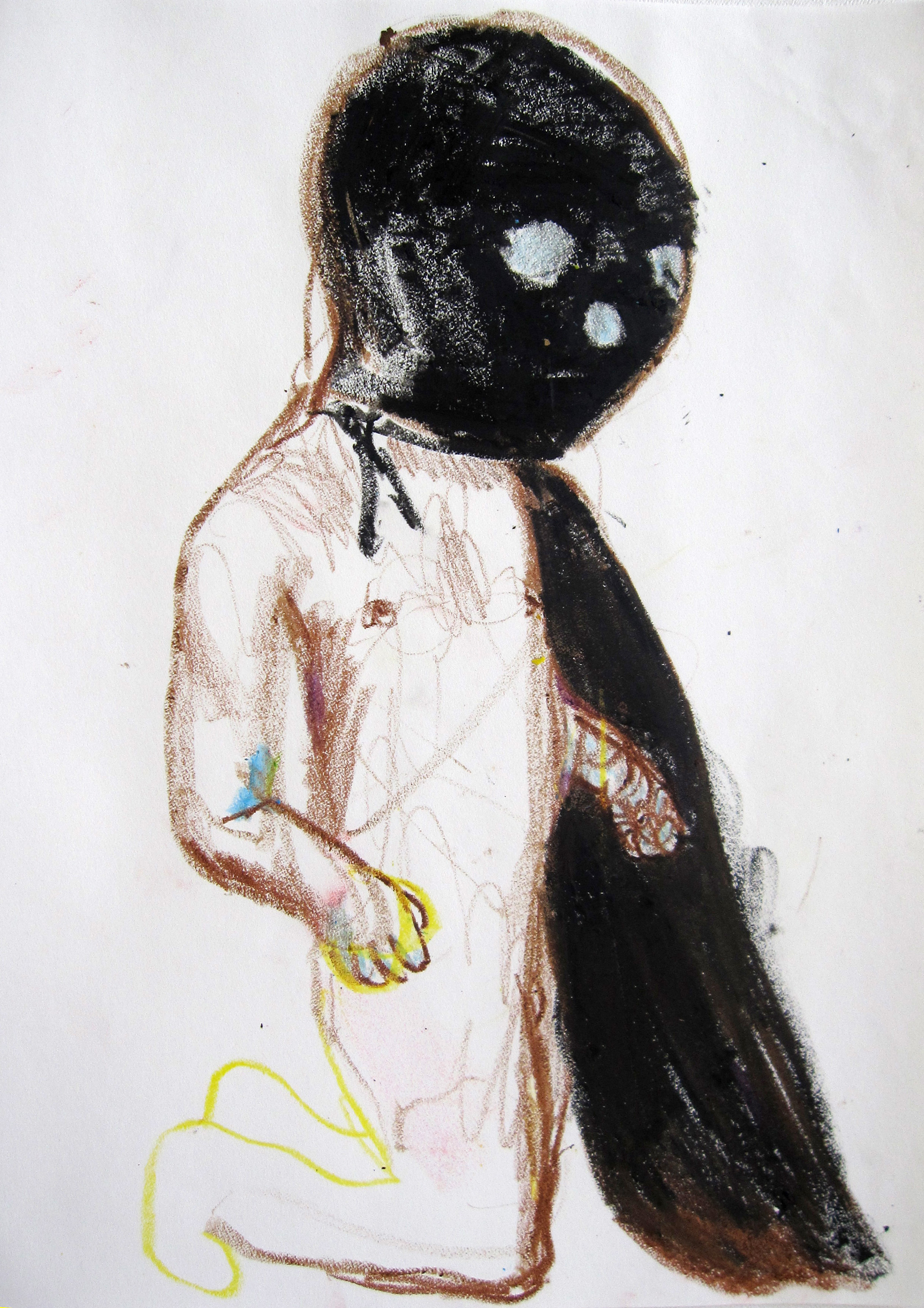 Lucha 7, 2008, Crayon on paper, 14 X11 in.