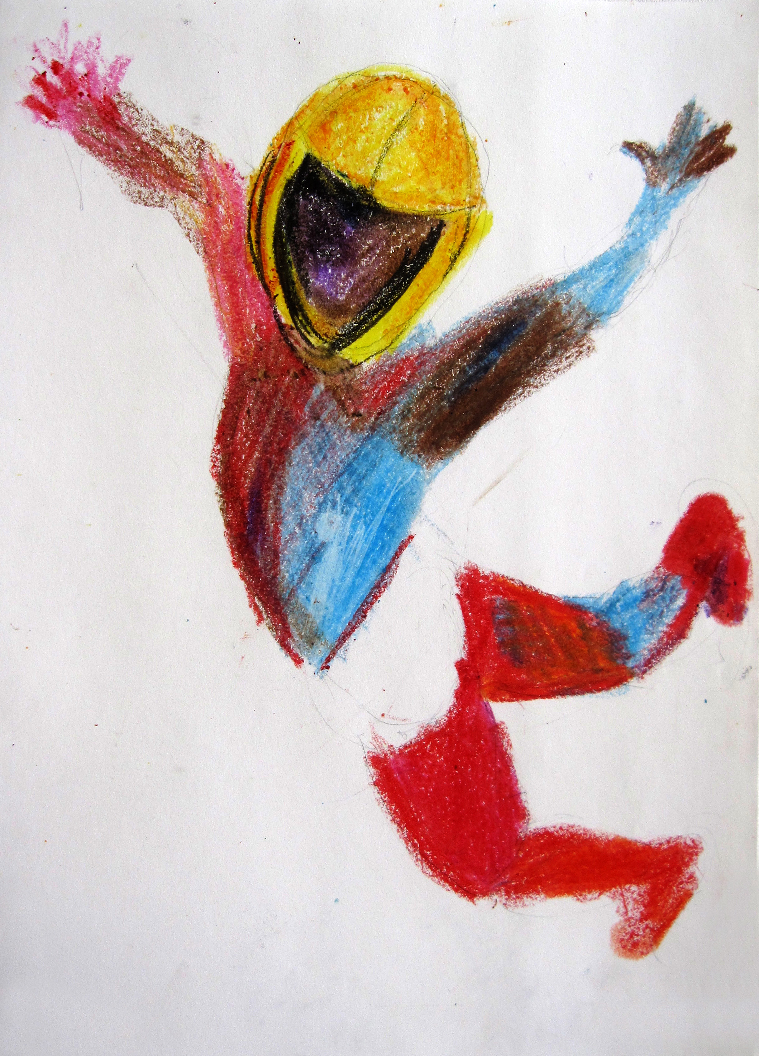 Lucha 10, 2008, Crayon on paper, 14 X11 in.