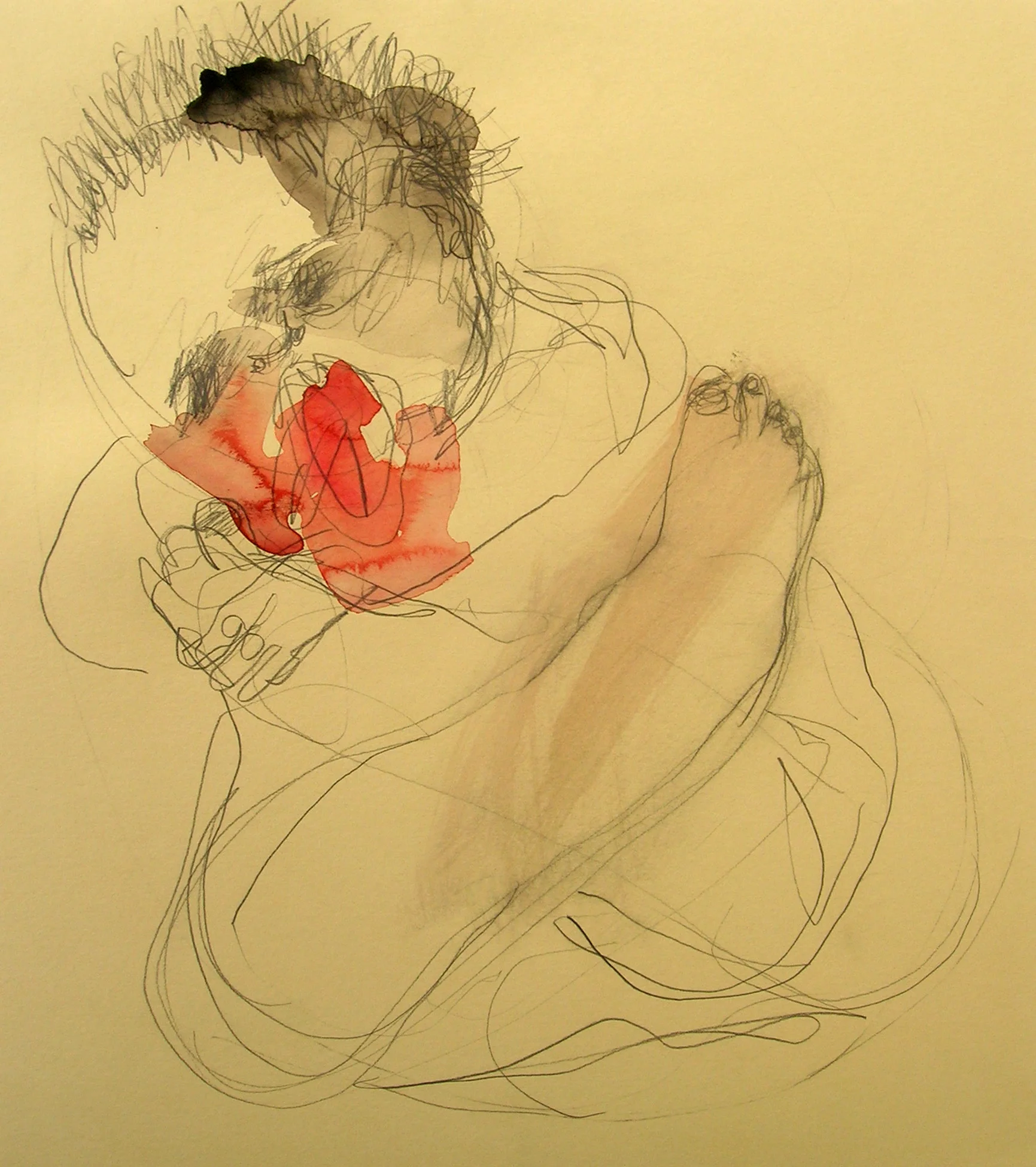 Sentencia, 2007, Graphite and watercolor on paper, 14 X 13 in.