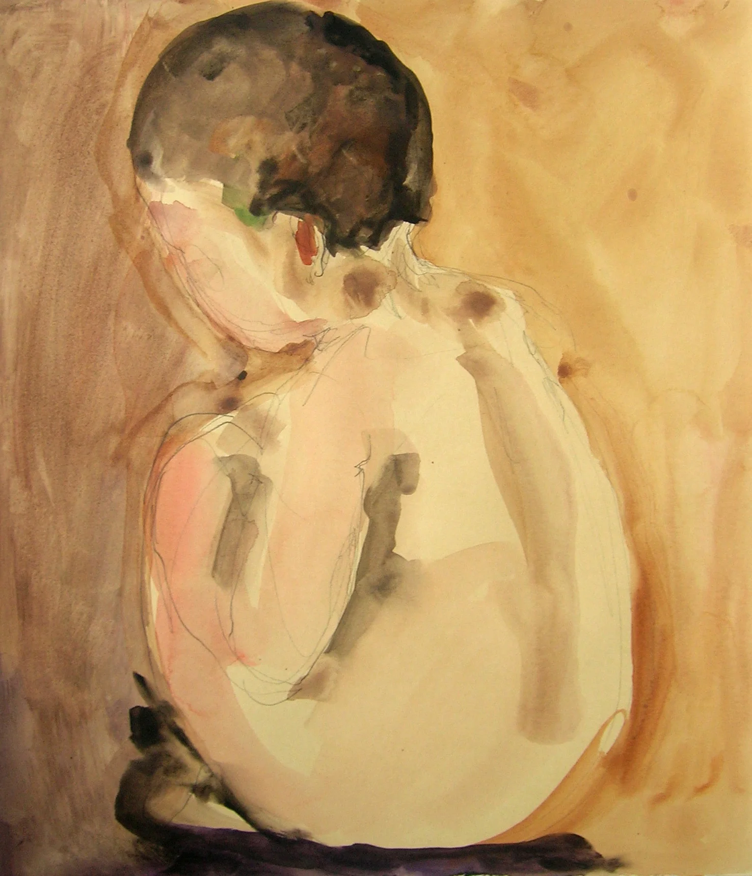 Sentencia, 2007, Graphite and watercolor on paper, 14 X 13 in.