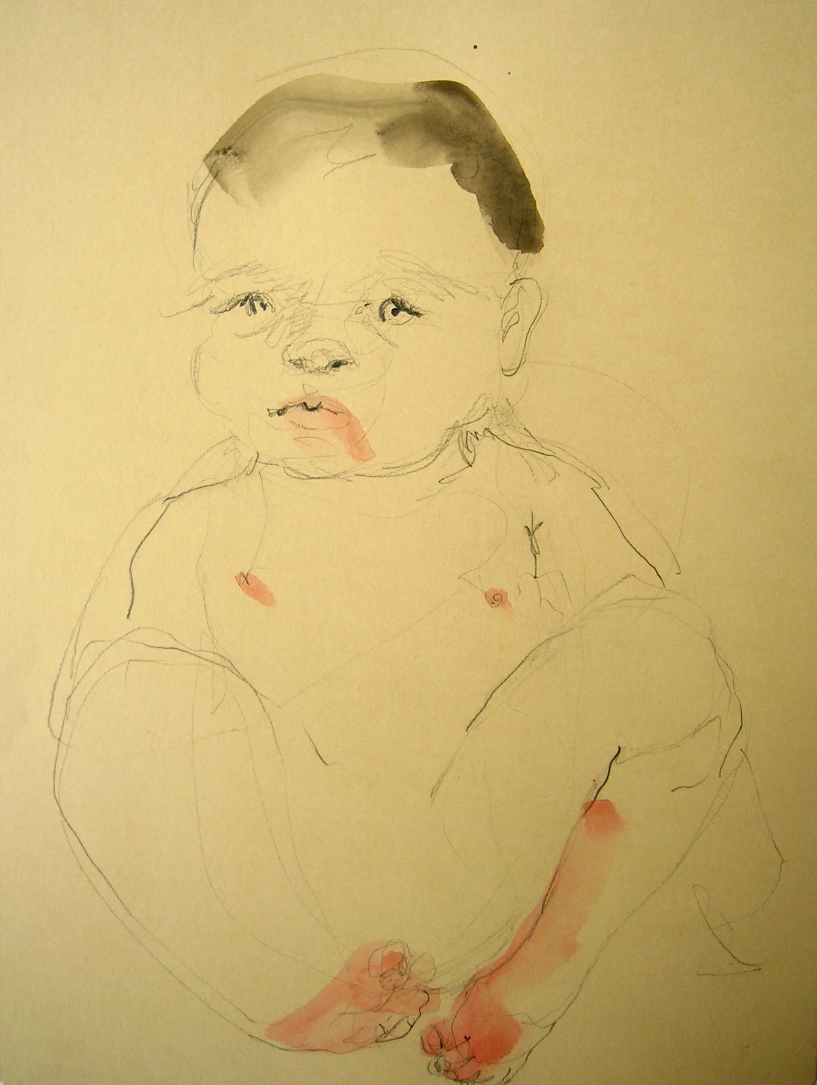 Sentencia, 2007, Graphite and watercolor on paper, 14 X 13 in.