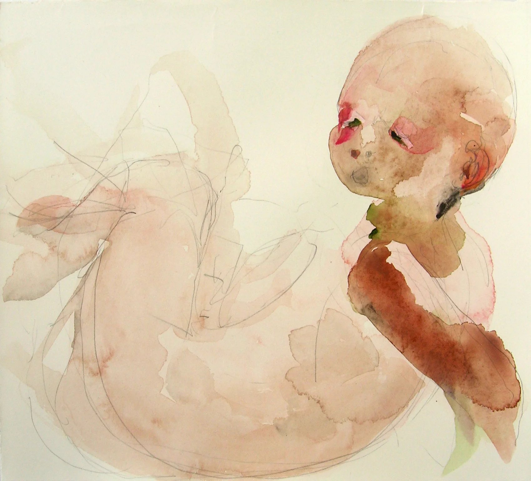Sentar 15, 2007, Graphite and watercolor on paper, 13 X 12 in.
