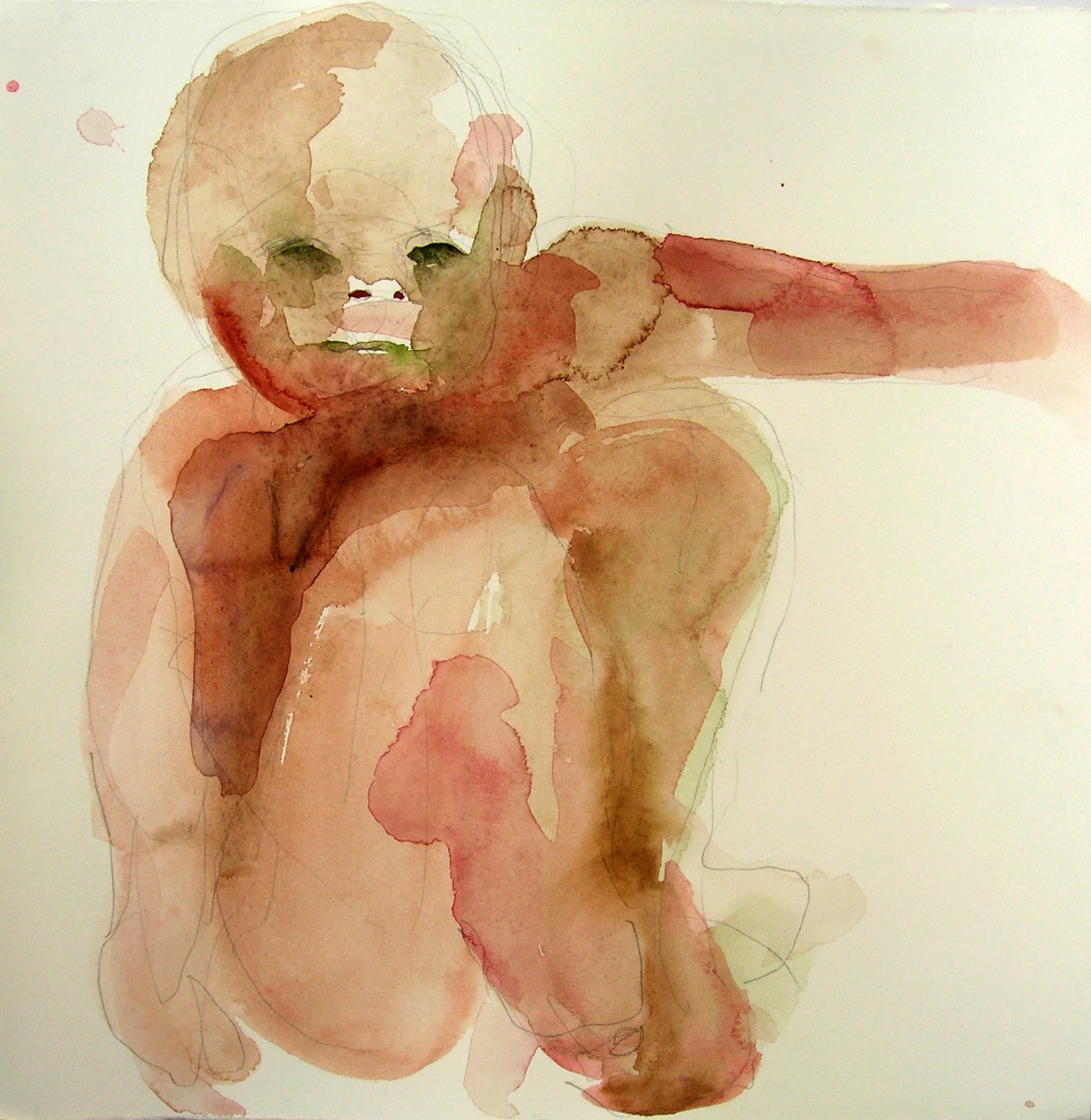 Sentar 19, 2007, Graphite and watercolor on paper, 13 X 12 in.
