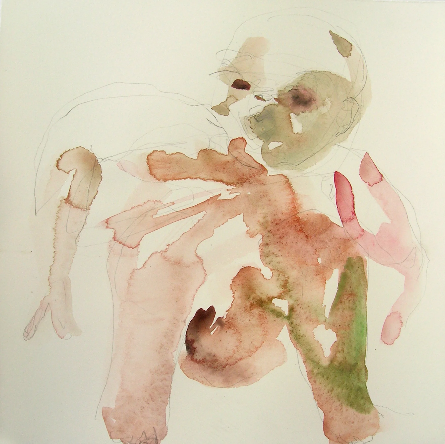 Sentar 24, 2007, Graphite and watercolor on paper, 13 X 12 in.