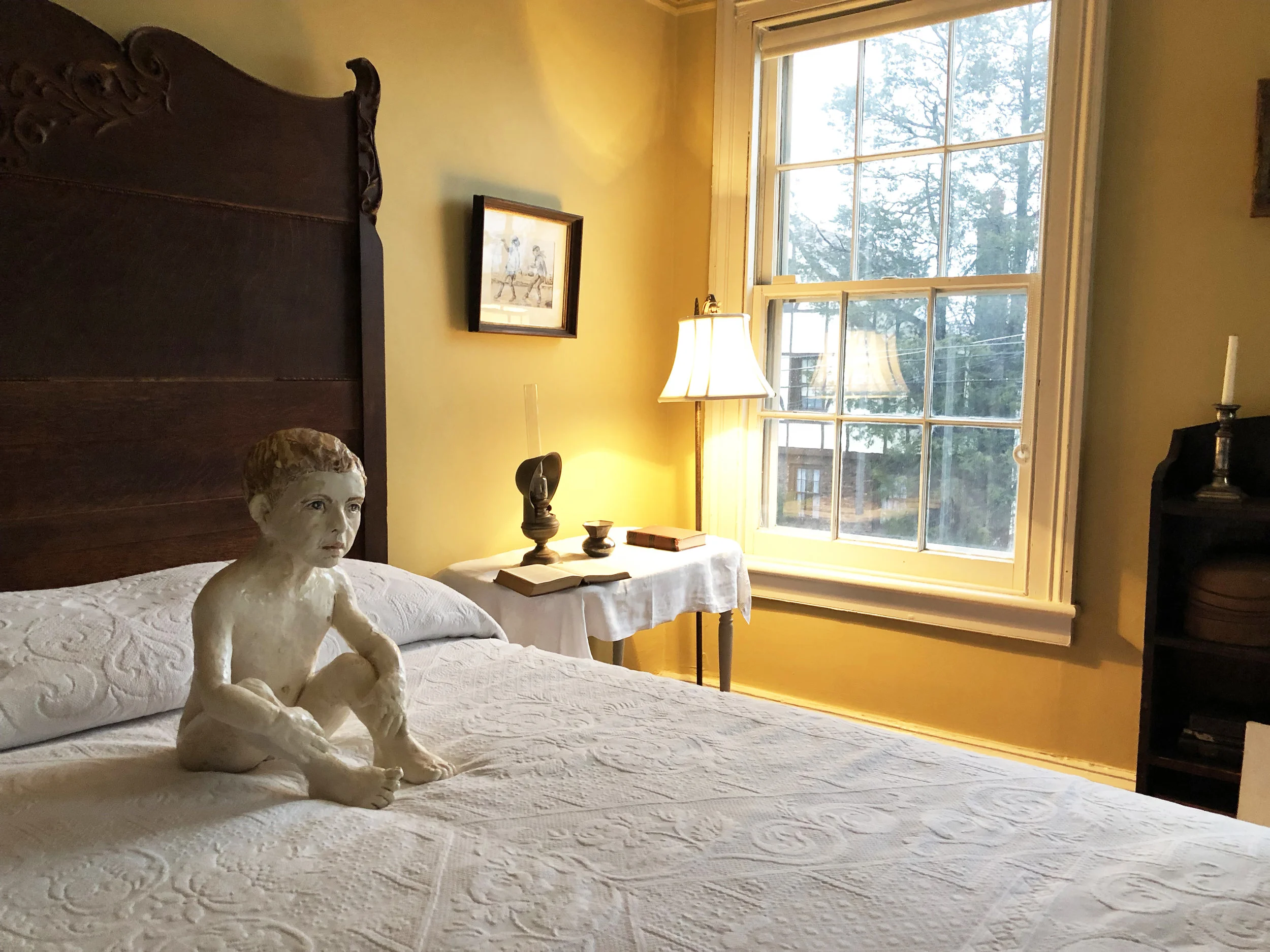 Boy in a Room, 2017, Glazed ceramic, 19 x 11 x 15 in. Edward Hopper House Museum and Study Center, Nyack, New York