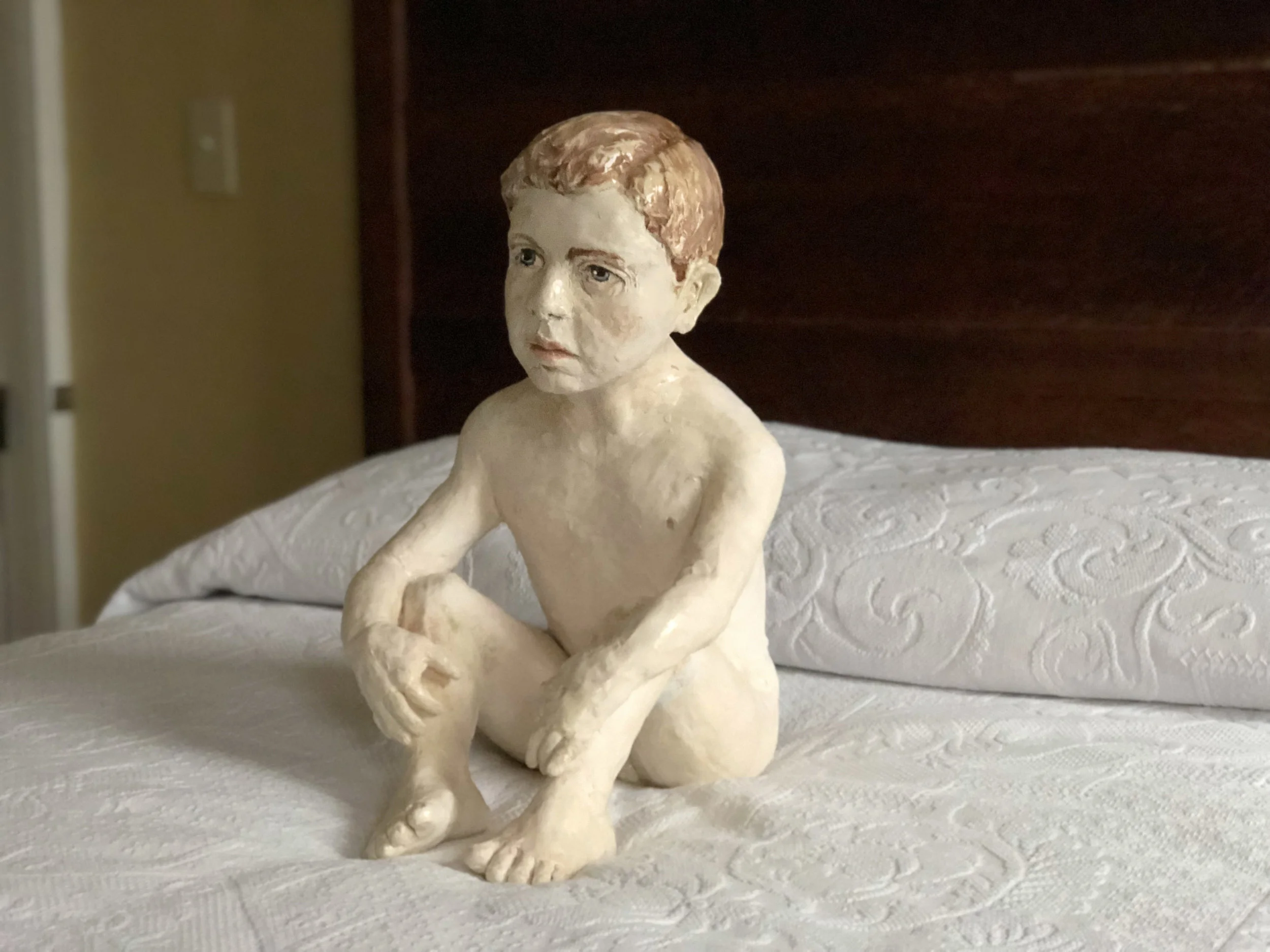 Boy in a Room, 2017, Glazed ceramic, 19 x 11 x 15 in.