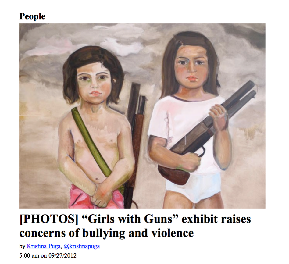 "Girls with Guns" exhibit raises concerns of bullying and violence by Kristina Puga