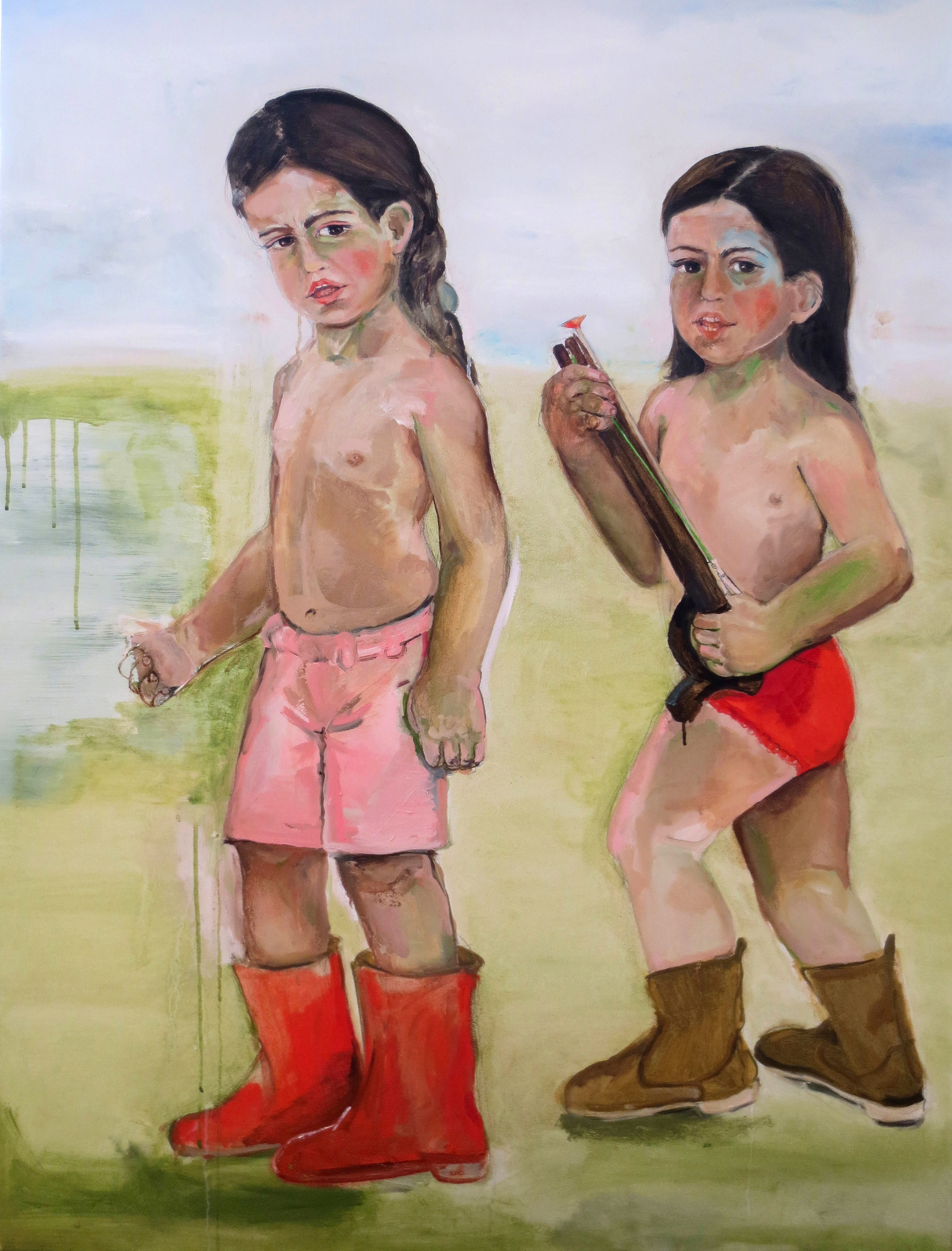 Girls Playing, 2012, Oil on canvas, 48 x 60 in.