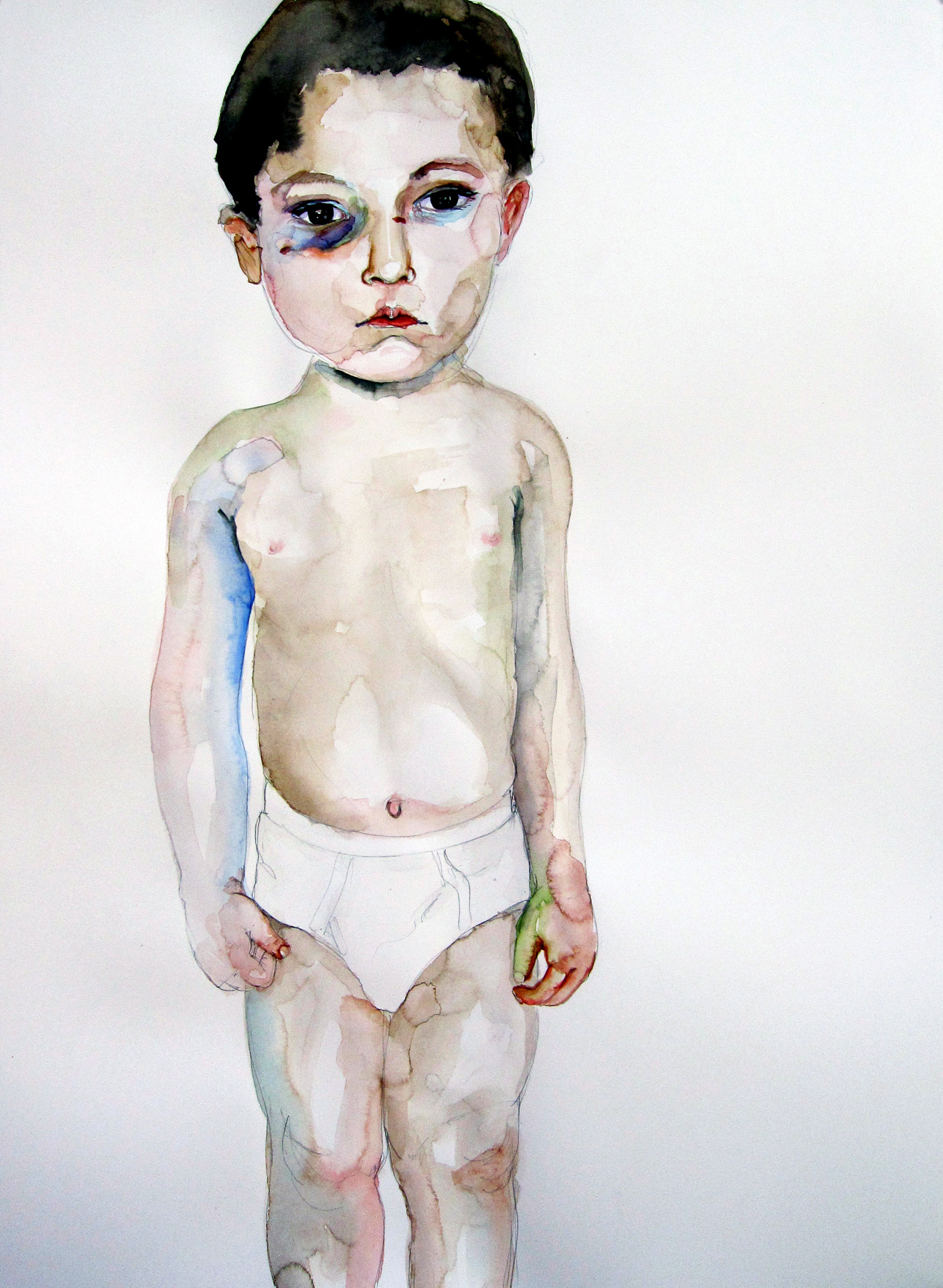 Bruise, 2010, Graphite and watercolor on paper, 30 x 22 in.