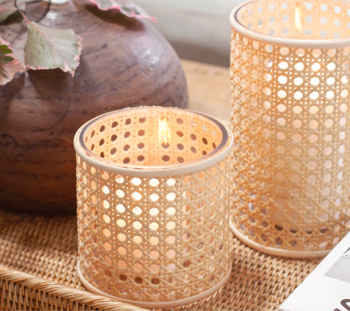 RATTAN CANDLE HOLDER
