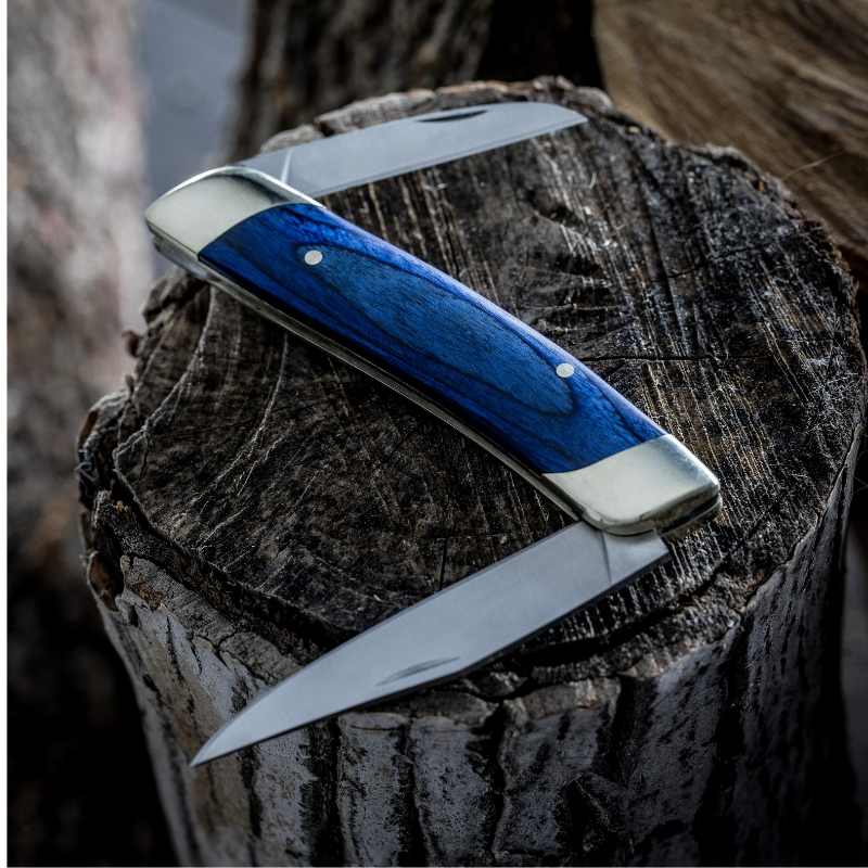 Double Blade Whittling Pocket Knife - text