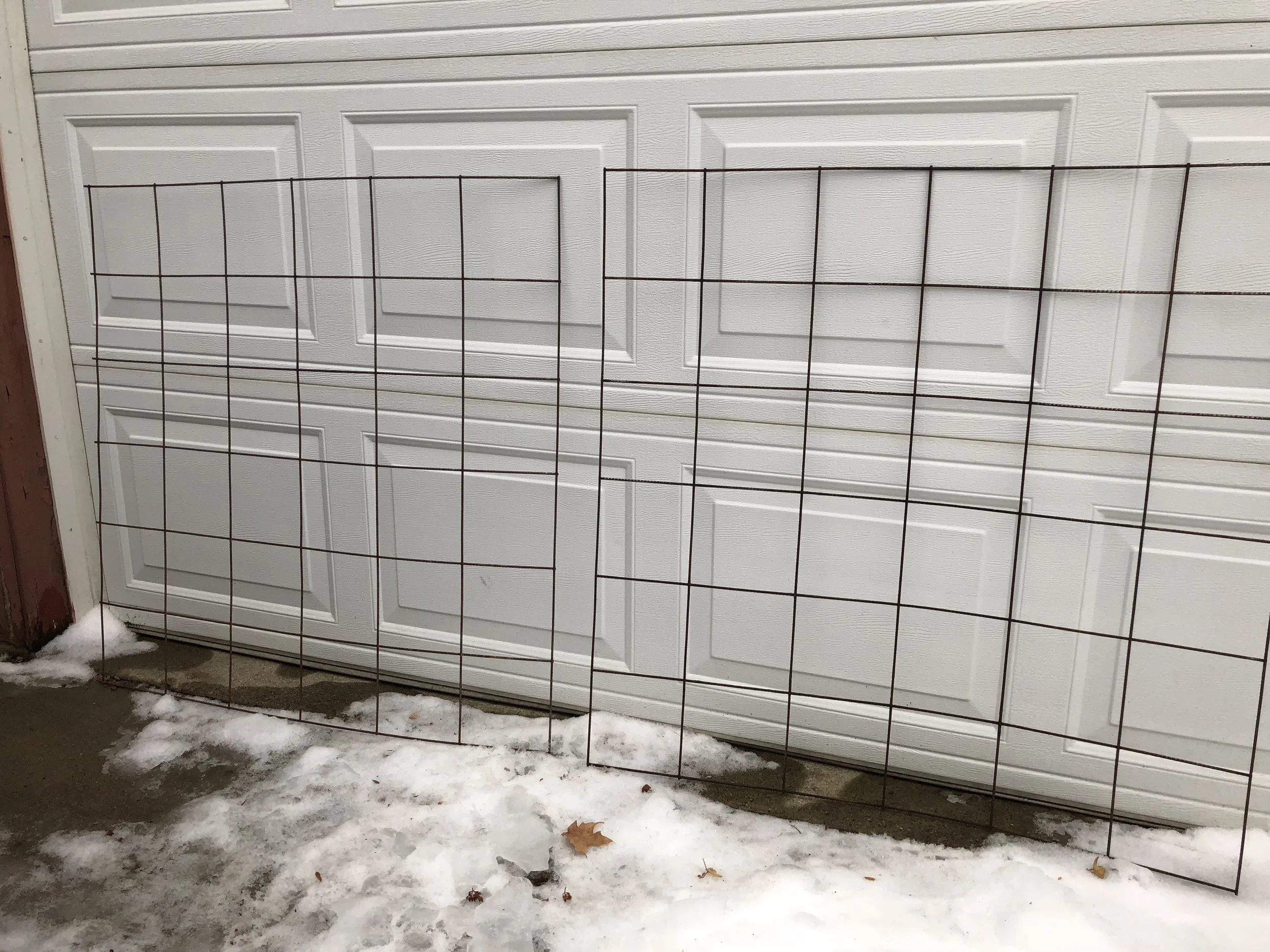 This is what my two pieces of wire mesh looked like after I cut them down.