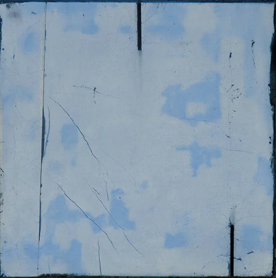 Untitled fresco , 2014. Oil, dry pigment, on plaster on paper on canvas or panel. 16in x 16in.
