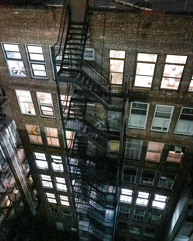 one of the many types of fire escapes filling the city