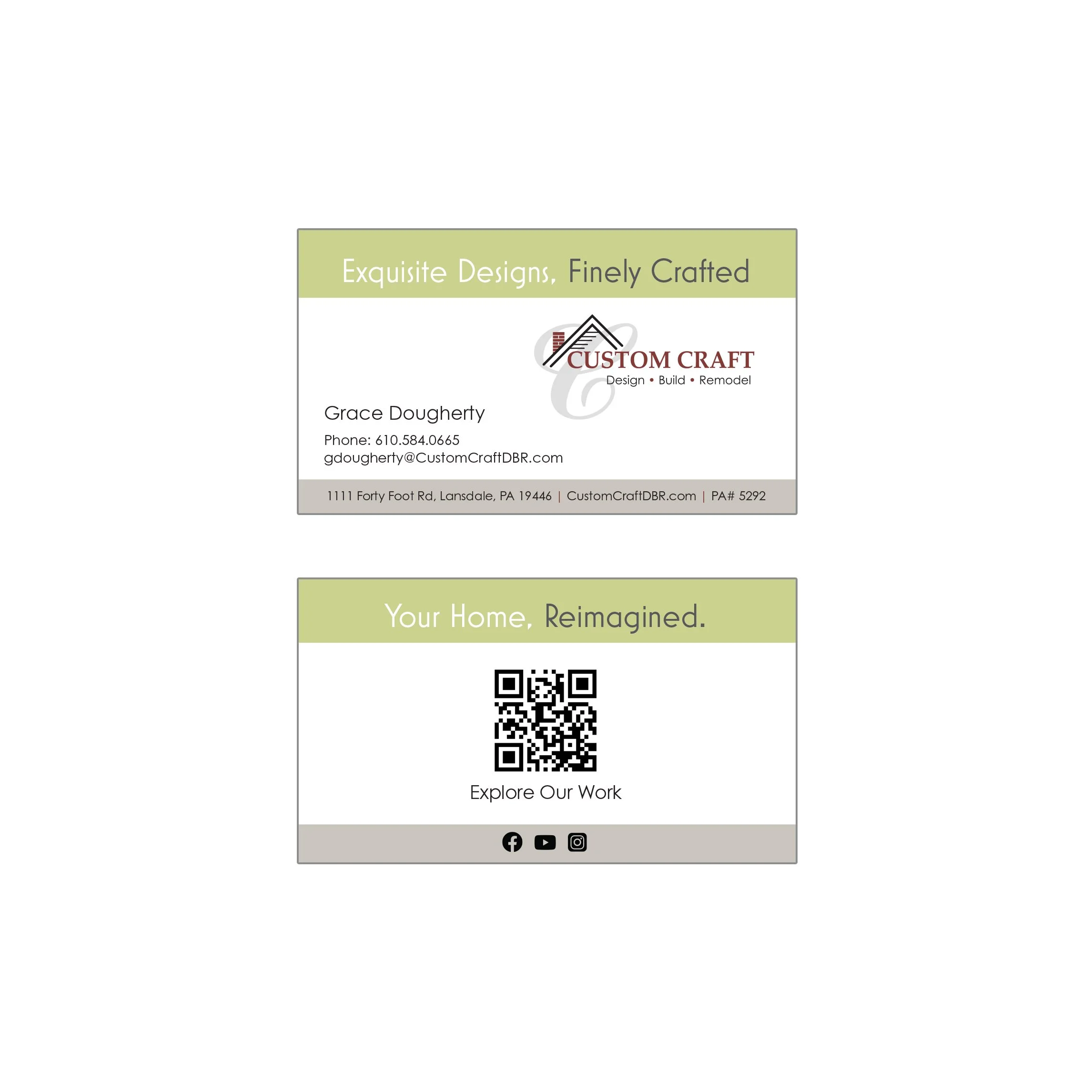 Custom Craft – Business Card Design