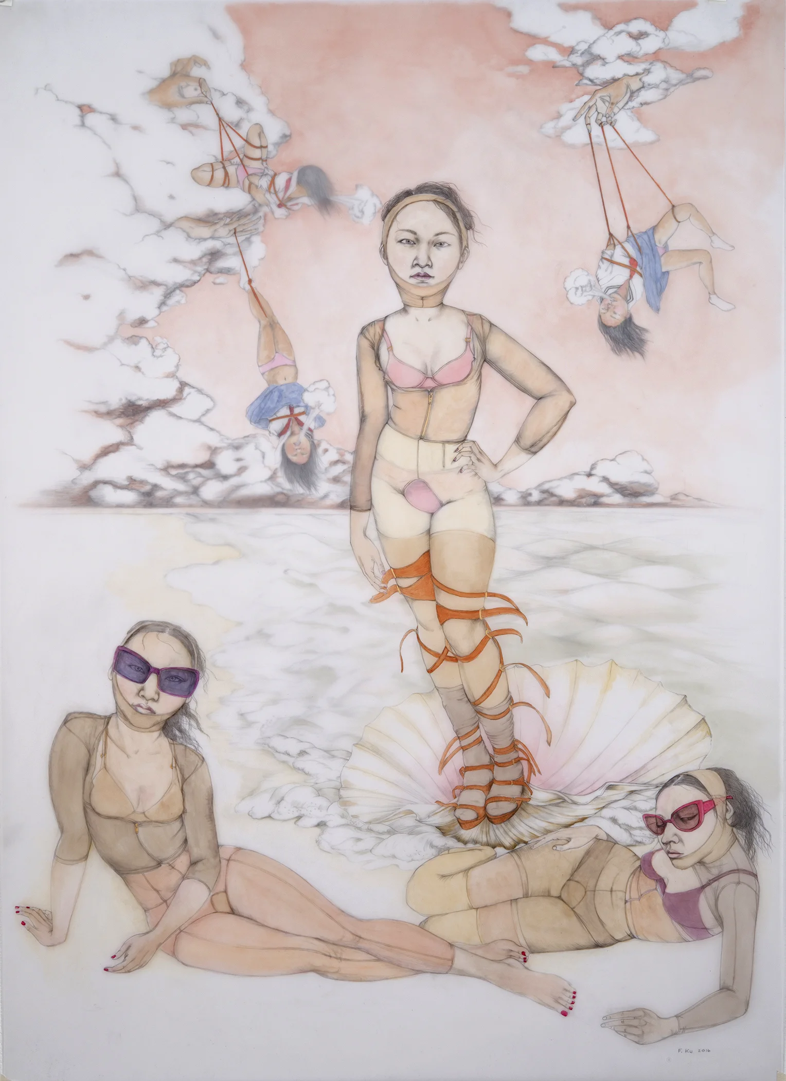 Les Belles Images , 2016 Graphite and acrylic paint on layered sheets of drafting film 42 x 30 inches Photo: Bill Orcutt
