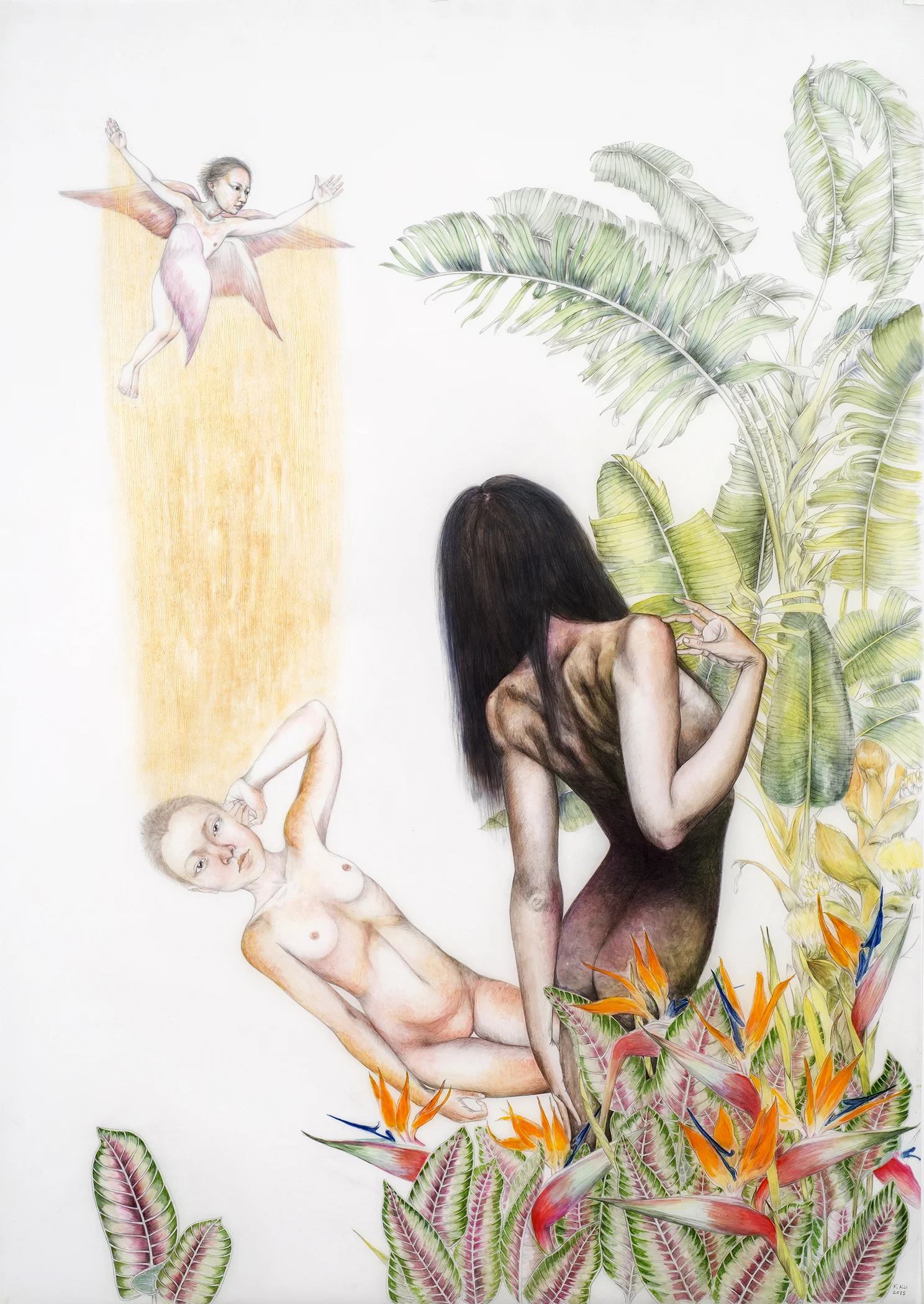 Desire Is What You See Every Day , 2015 Mix media on polyester film 42 x 30 inches Photo: Bill Orcutt