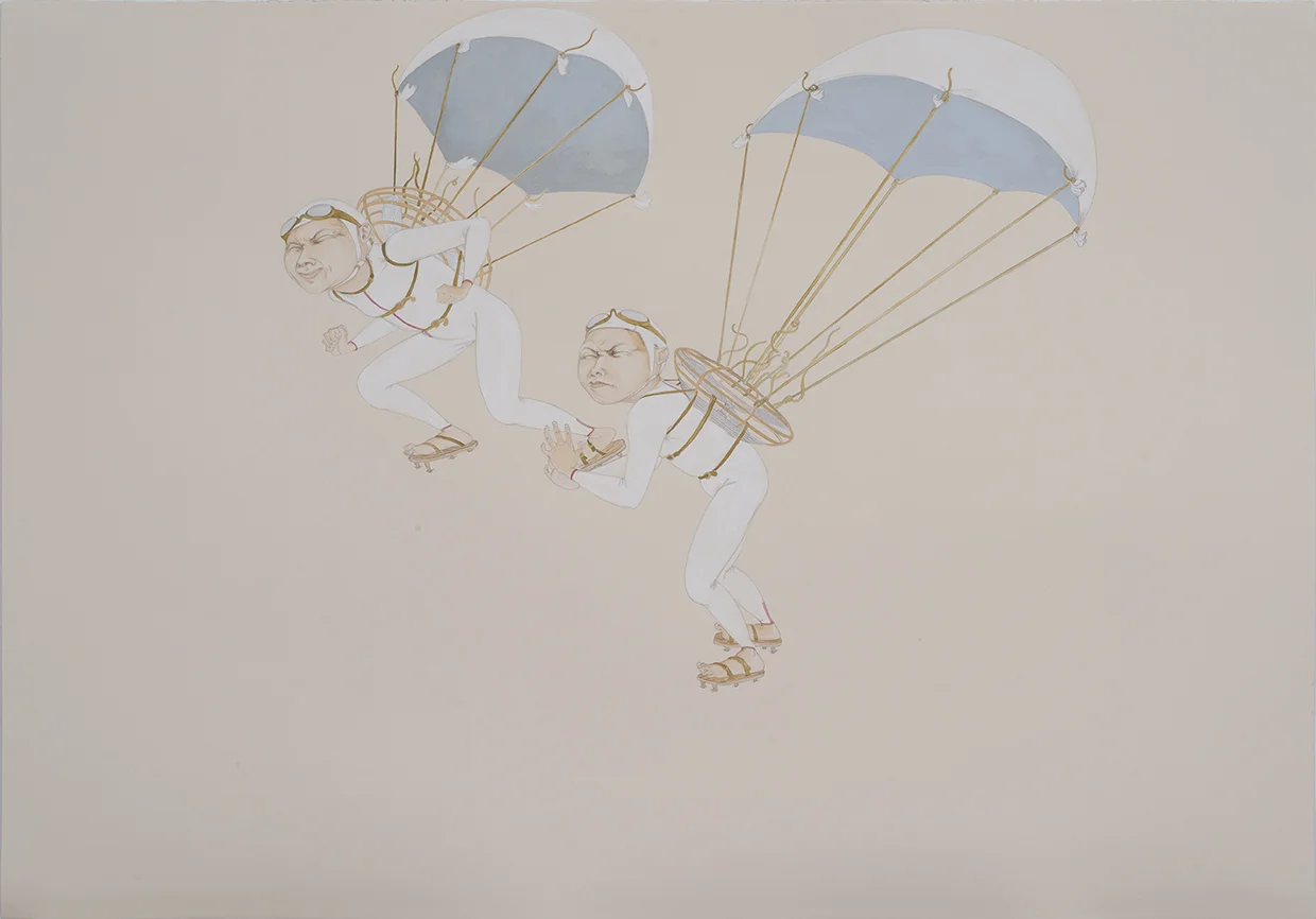 Blow Back , 2012 Graphite, watercolor, gouache and metallic colors on Fabriana Rosaspina 27.5 x 39 inches Photo: Bill Orcutt