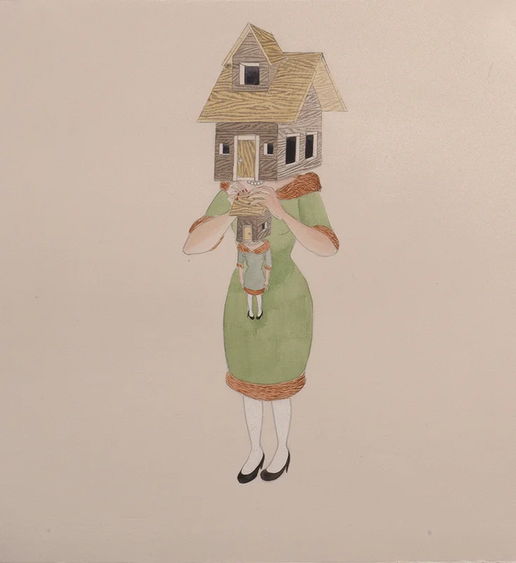 Home Maker , 2013 Graphite, watercolor, ink on ivory Fabriana Rosaspina 14 x 13.5 inches Photo: Bill Orcutt