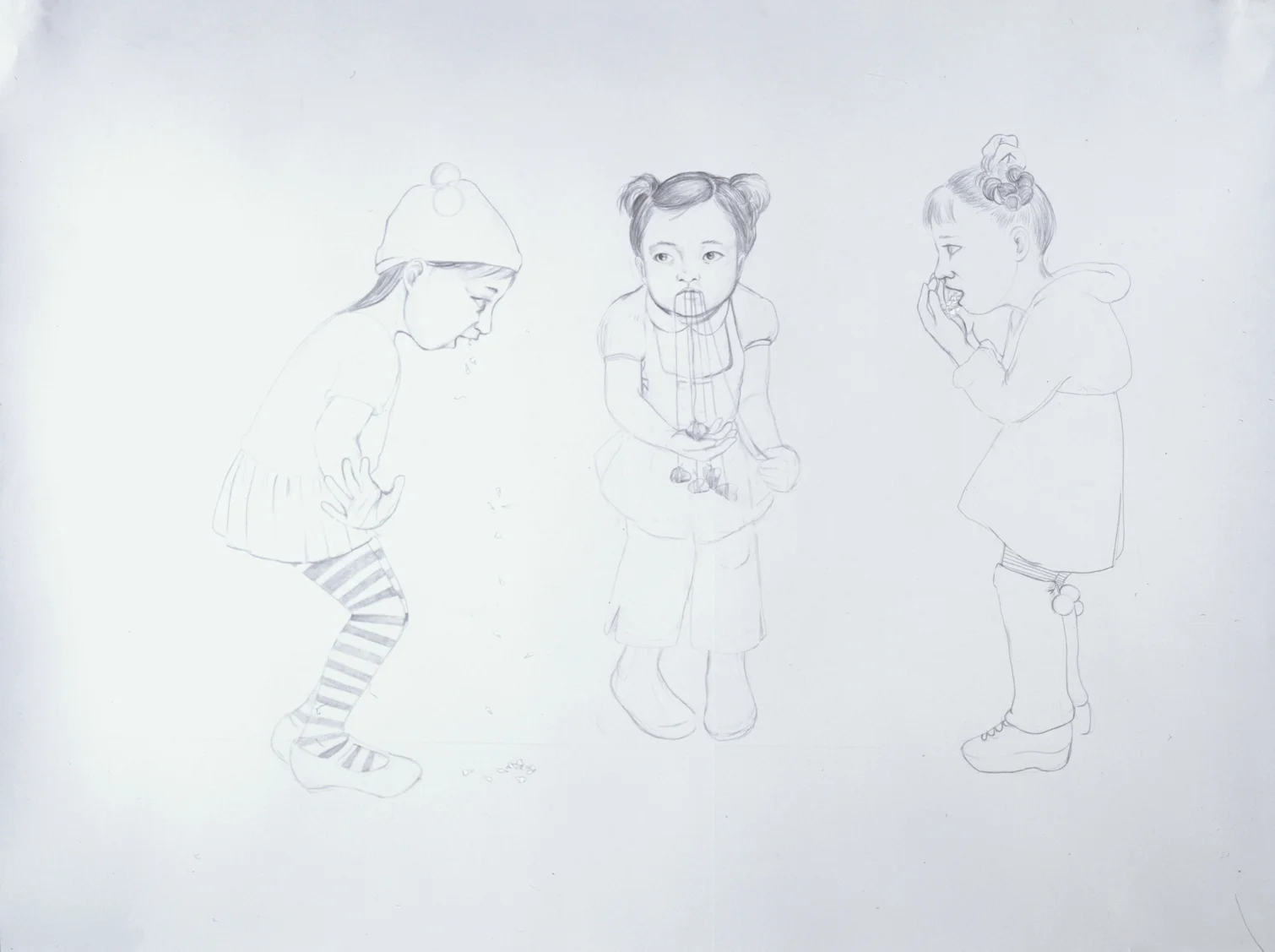 Losing Baby Teeth , 2004 Graphite on gray paper 38 X 50 inches 