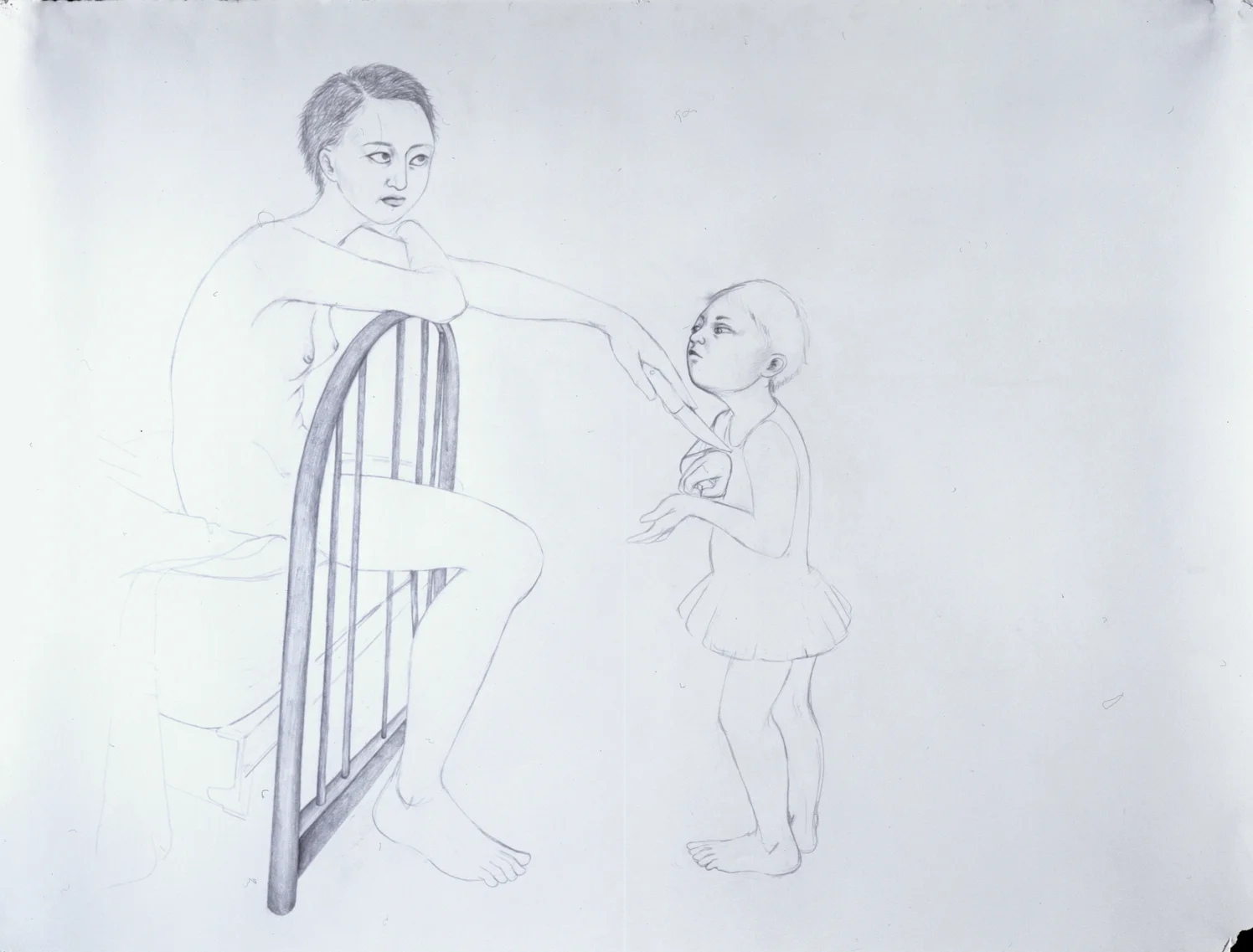 She's Out To Get You II , 2004 Graphite on gray paper 38 X 50 inches 