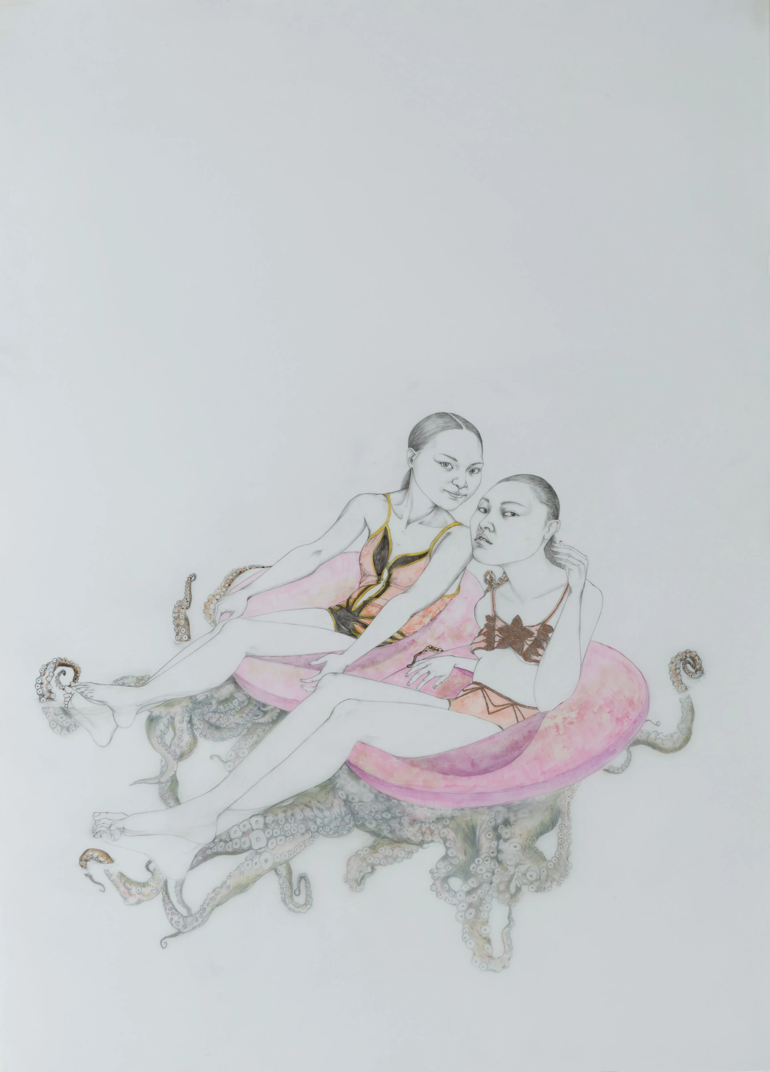 What Lurks Below , 2018 Graphite, ink and acrylic on layered sheets of drafting film 40 x 32 inches Photo: Brandon Perdomo