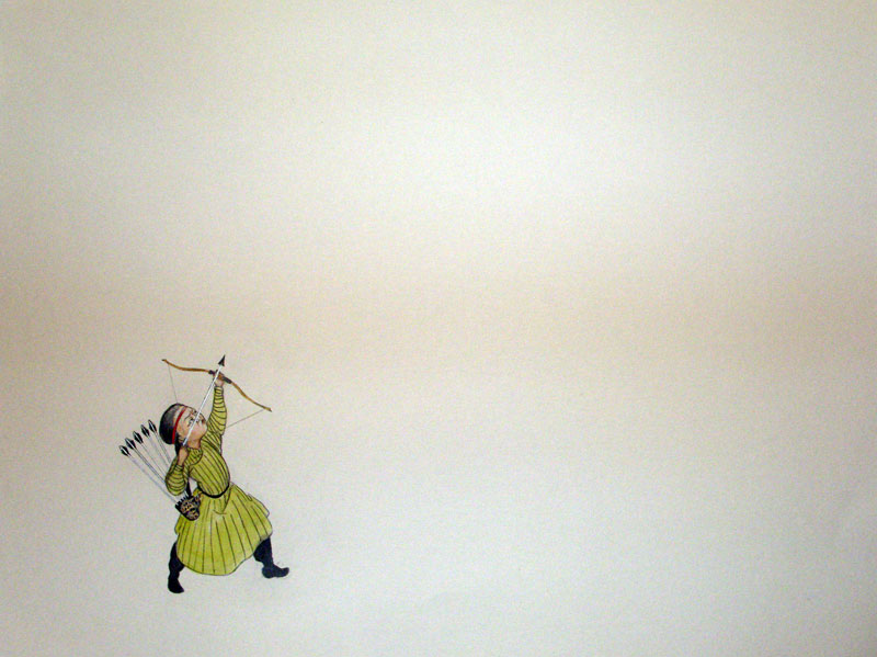   The Archer , 2006 Graphite, watercolor, ink on gray paper 19 X 25 inches&nbsp; 