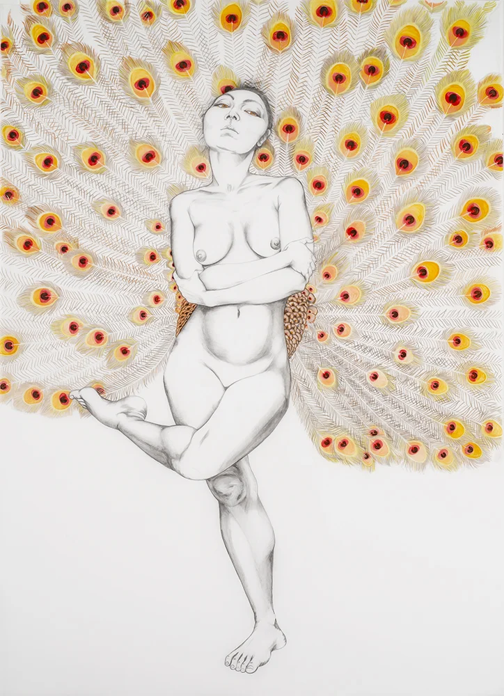 Vainglory , 2014 Graphite, oil and metallic color on layered and cut drafting film mounted on Plexi 42 x 30 inches Photo: Bill Orcutt